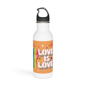 Love Is Love Lettering With Fist Stainless Steel Water Bottle