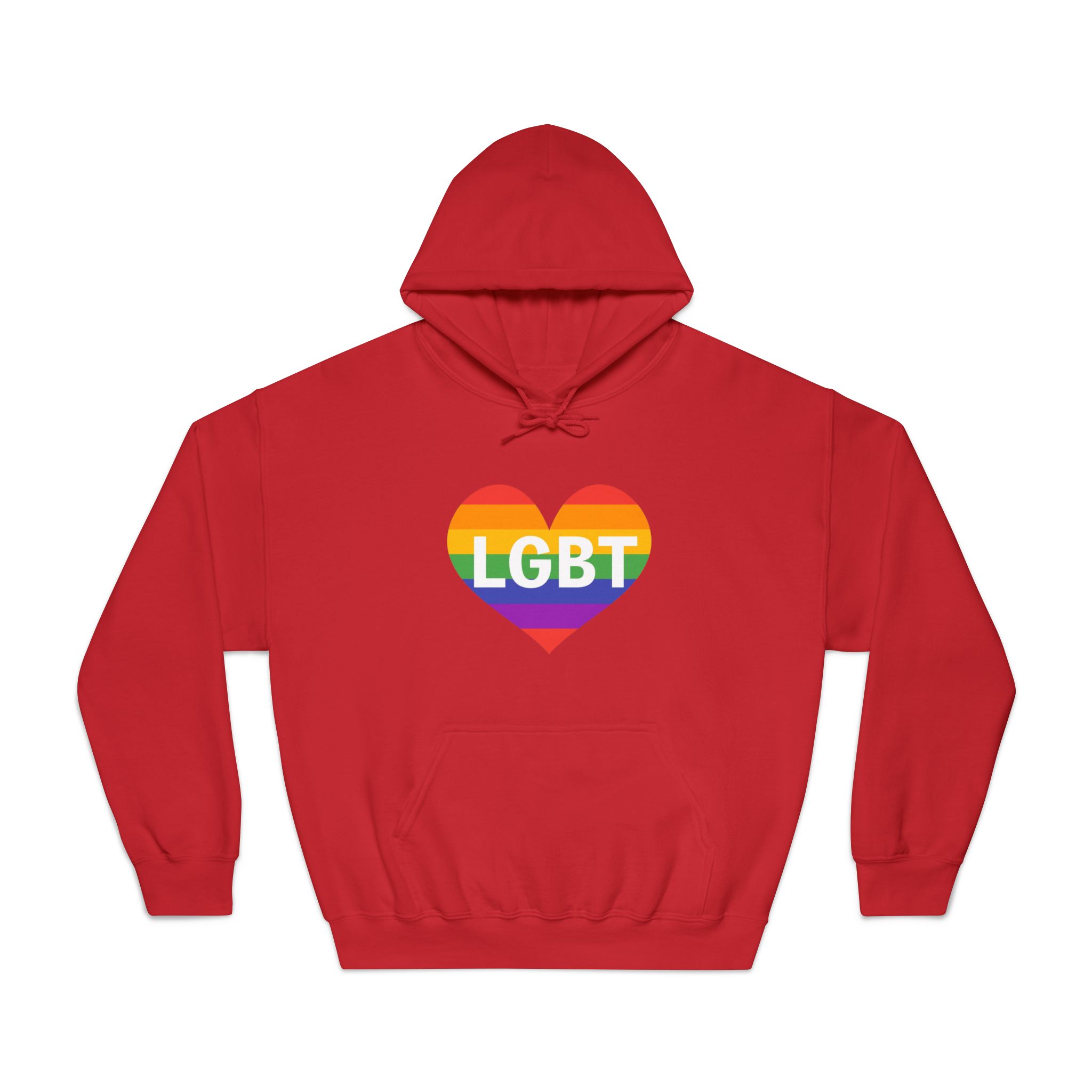 Lgbt Rainbow Colors Heart Mark Lgbt Letters Unisex Dryblend Hooded Sweatshirt - Image 33