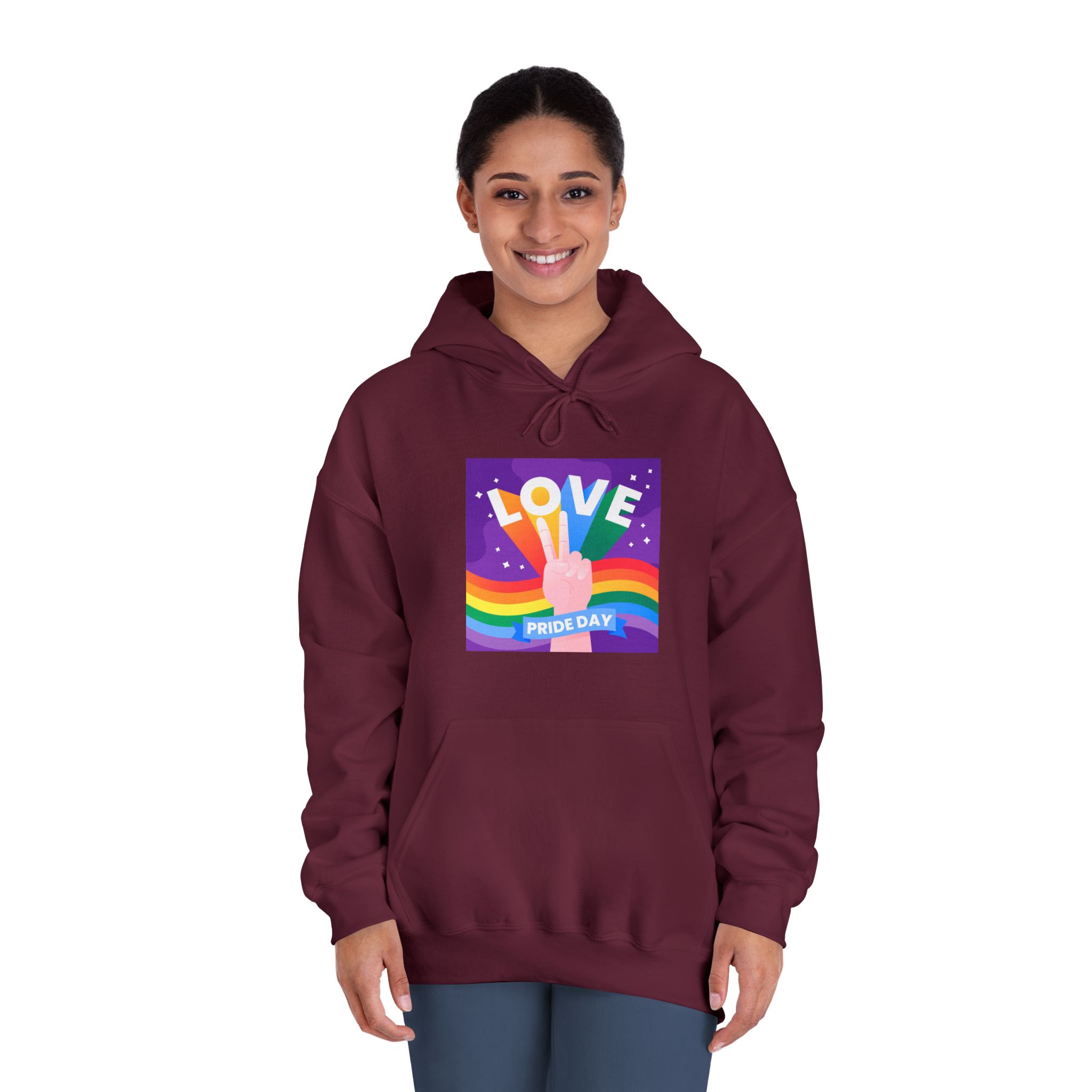 Pride Day Event Message Design Unisex Dryblend Hooded Sweatshirt - Image 20