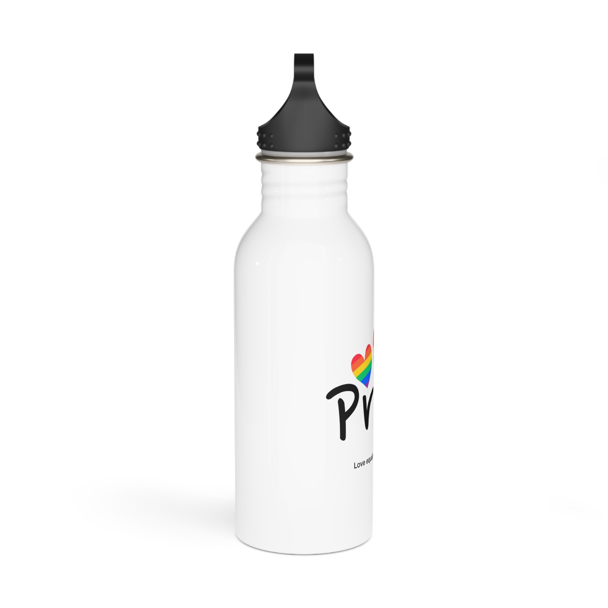 Love Letter Pride Rainbow Lettering Text Writing Pattern Freedom Love Heart Homo Colors Flag Parade(2) Stainless Steel Water Bottle - Image 2