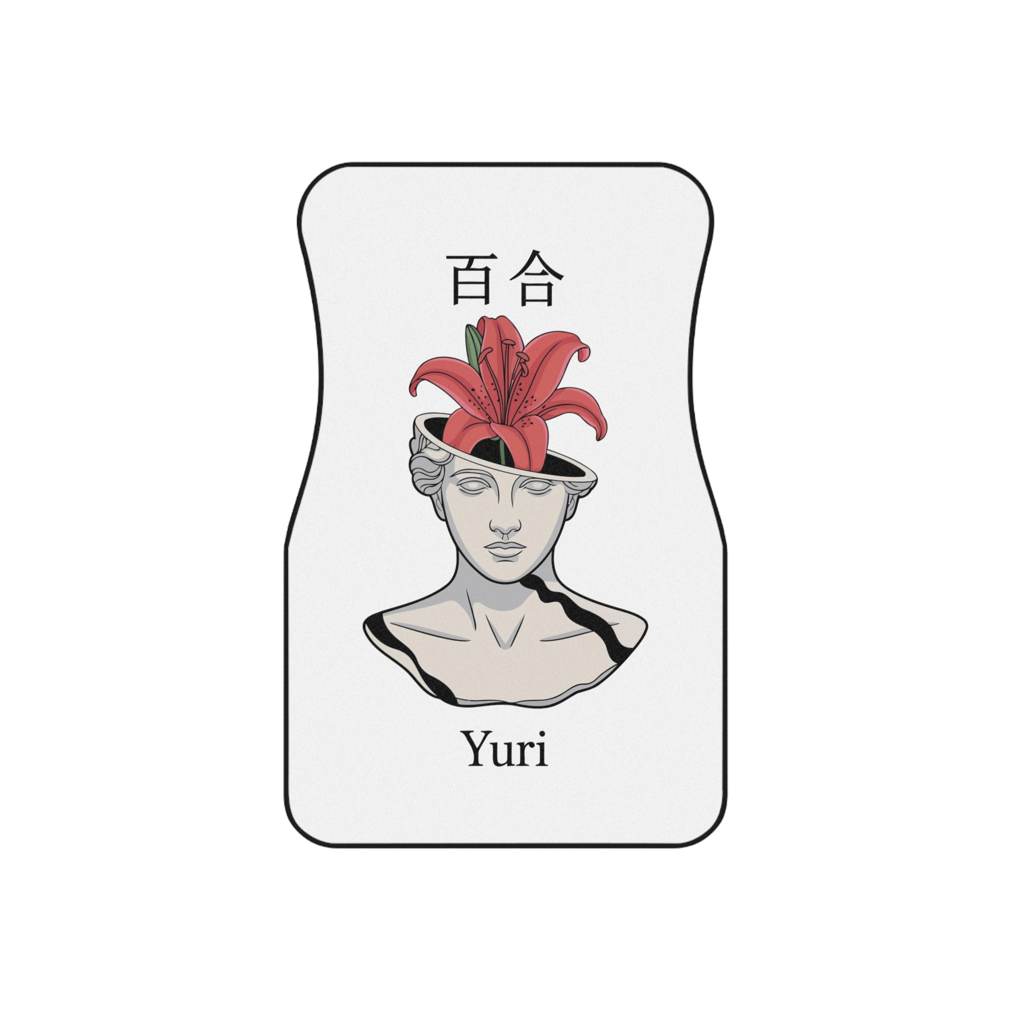 Yuri Broken Bust With Blooming Lily Car Mats Set Of 4 - Image 2