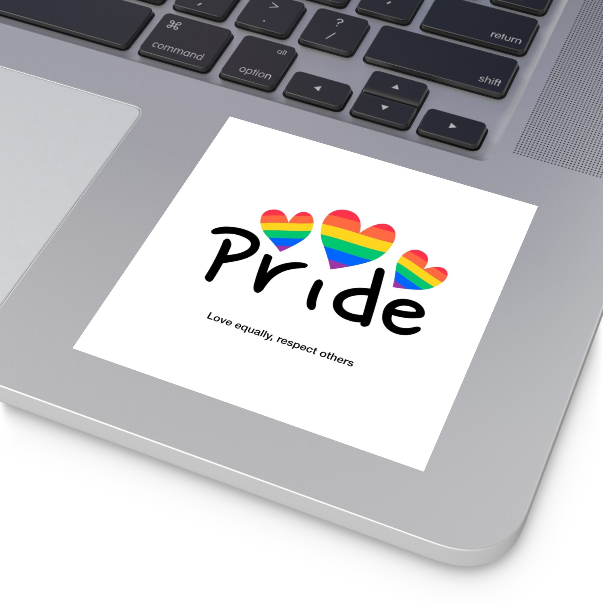 Love Letter Pride Rainbow Lettering Text Writing Pattern Freedom Love Heart Homo Colors Flag Parade(2) Laminate Stickers Square - Image 19