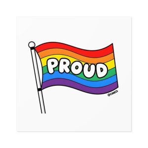 Proud Rainbow Flag Lgbtq Celebration Laminate Stickers Square