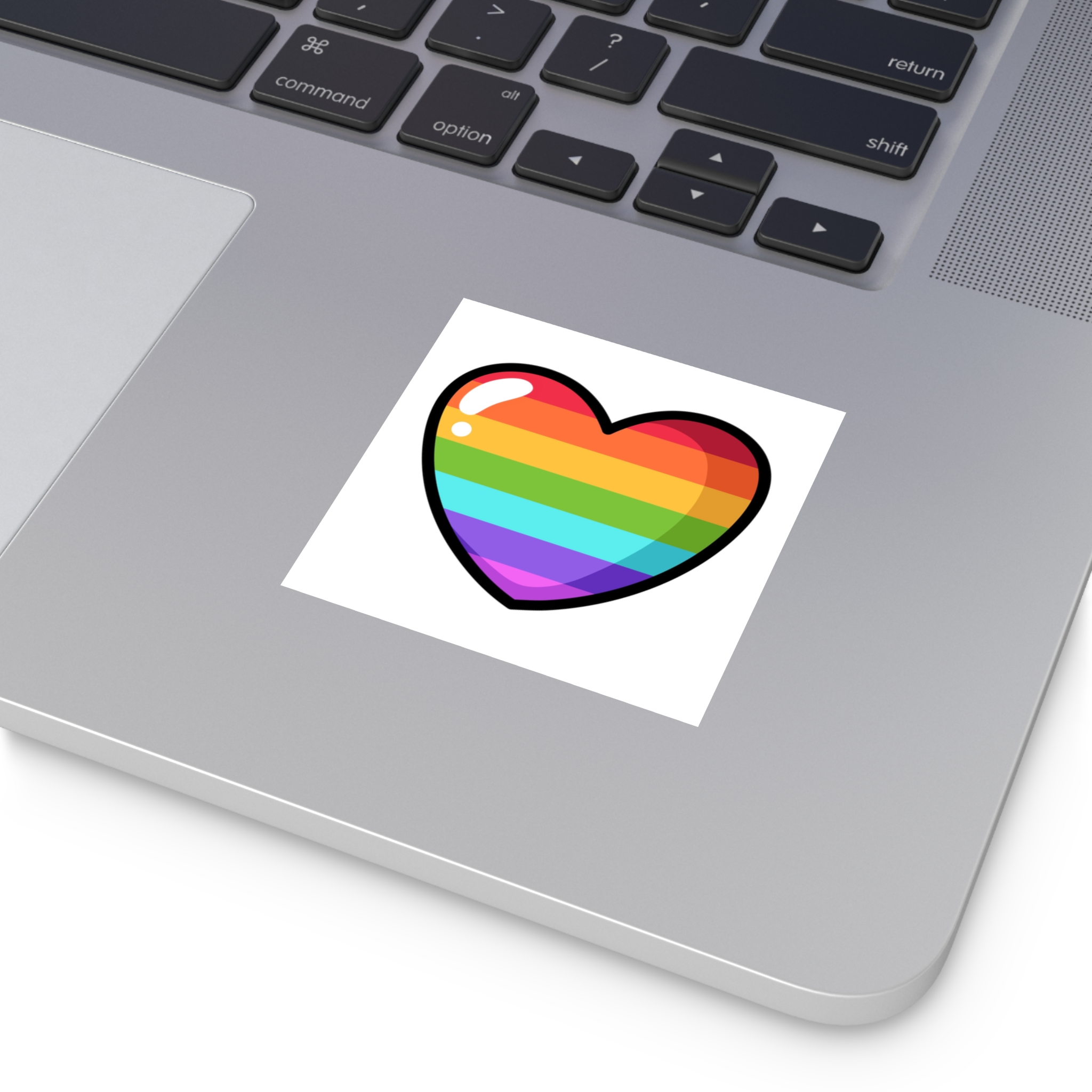 Pride Heart Cartoon Style Laminate Stickers Square - Image 67