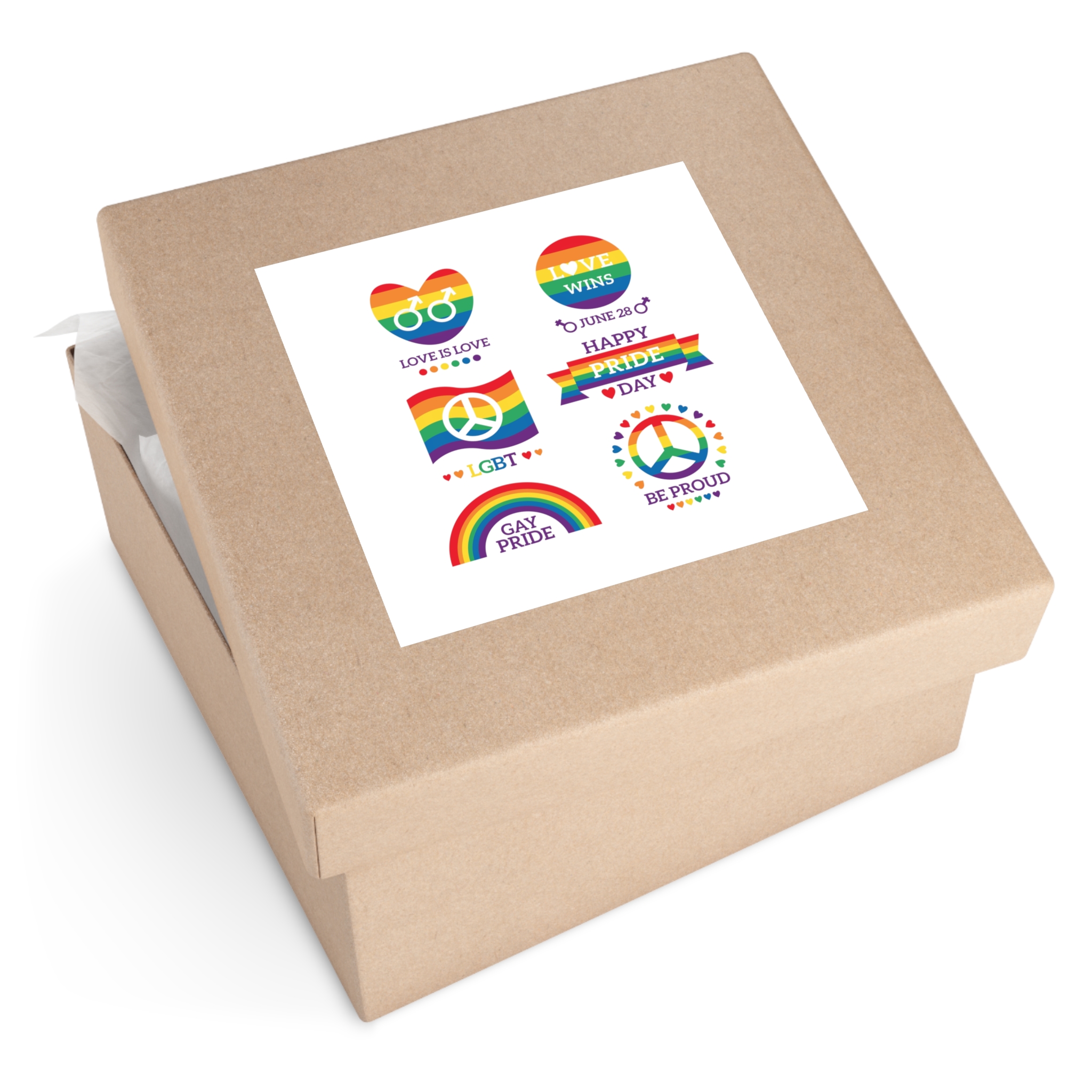 Pride Day Badges Illustration Set Laminate Stickers Square - Image 51