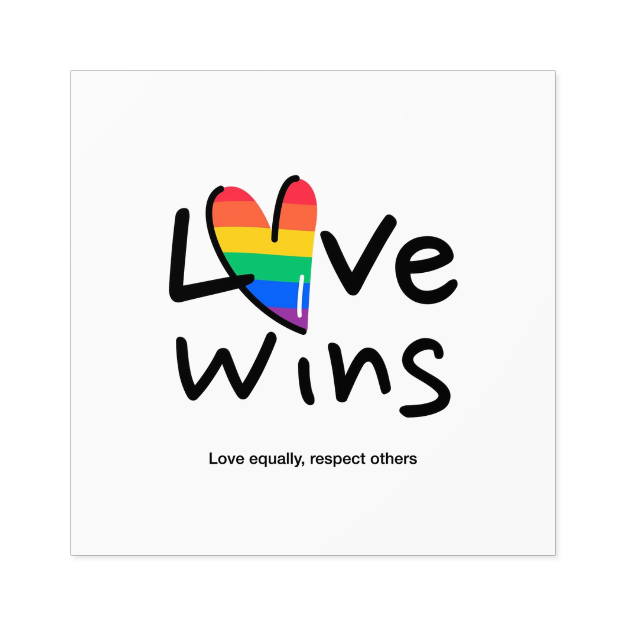 Love Letter Pride Rainbow Lettering Text Writing Pattern Freedom Love Heart Homo Colors Flag Parade(2) (1) Laminate Stickers Square - Image 17