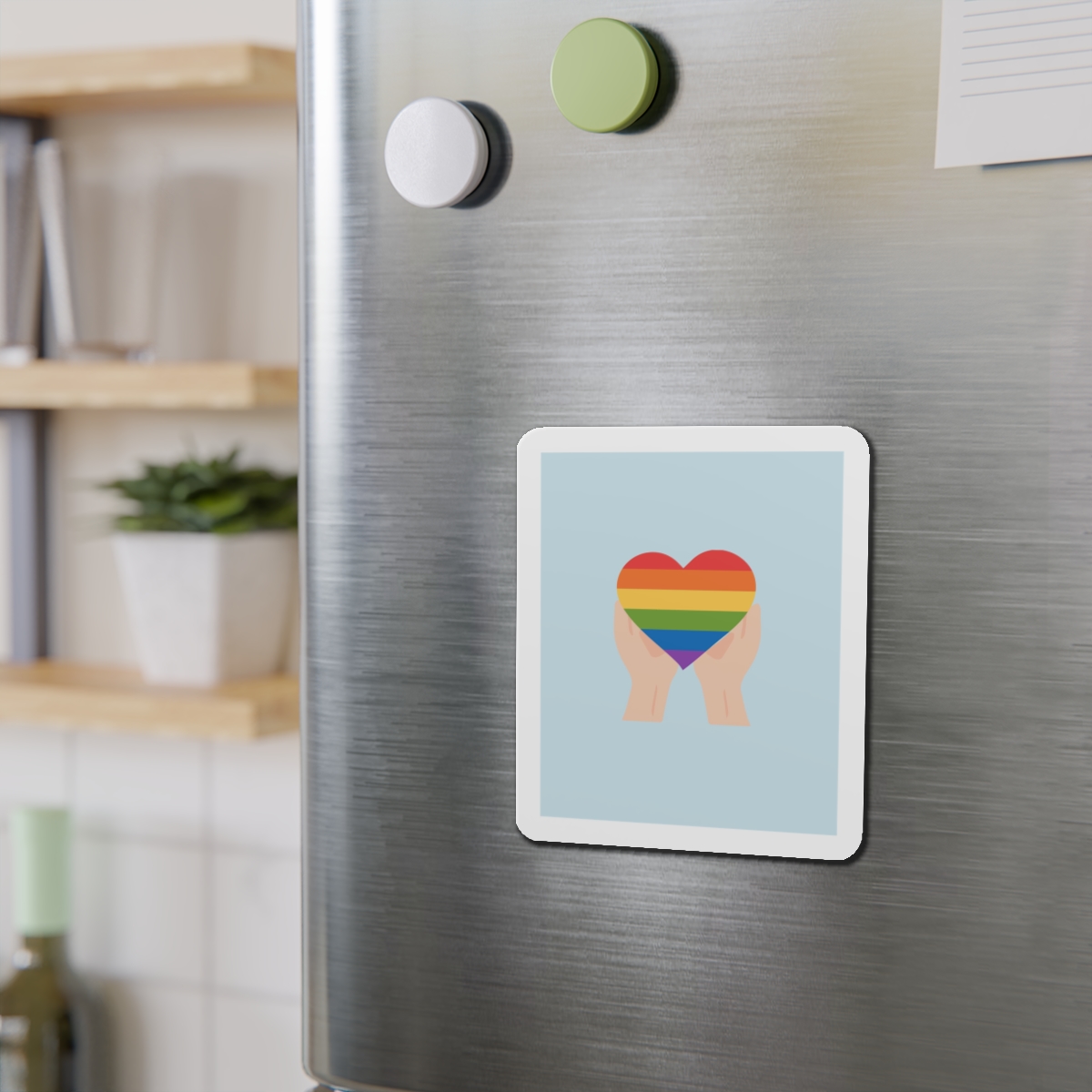 Pride Lgbt Card Support Love Poster That Says Rainbow Heart It Die Cut Magnets - Image 12