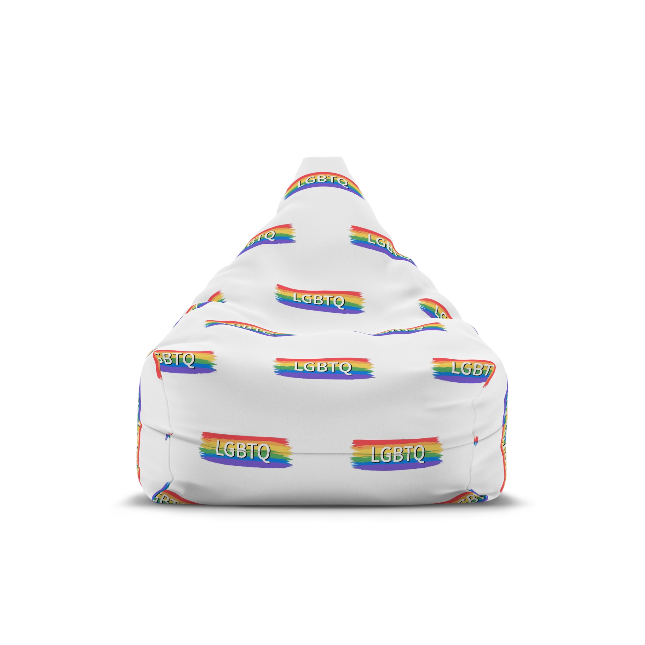 Lgbtq Rainbow Flag Pride Month June Colorful Brush Stroke Lgbtq Flag Vector Illustration Bean Bag Chair Cover