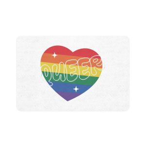 Queer Pride Heart Pet Food Mat 12x18