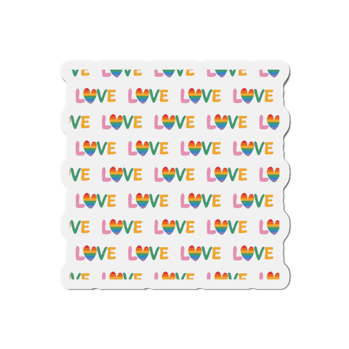 Rainbow Love Lettering Seamless Pattern Happy Pride Minimalistic Background With Simple Text Die Cut Magnets - Image 10