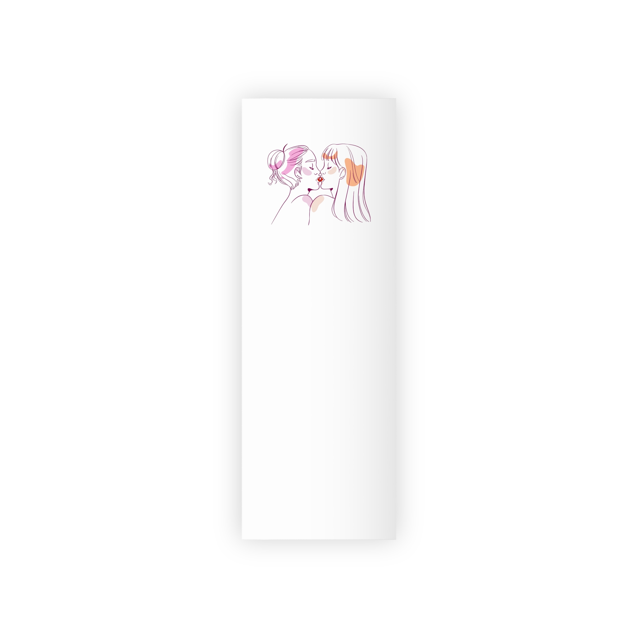 Hand Drawn Affectionate Lesbian Kiss (2) Gift Wrapping Paper Rolls 1pc - Image 5