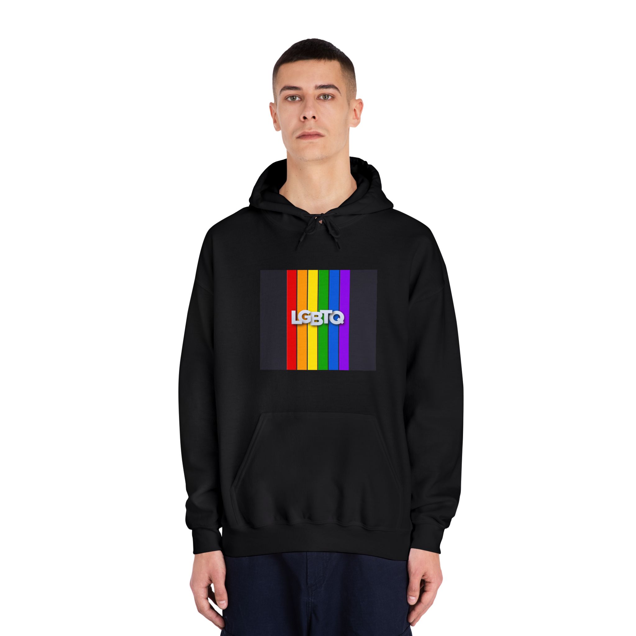 Lgbtq Paper Sign Rainbow Flag Unisex Dryblend Hooded Sweatshirt - Image 11