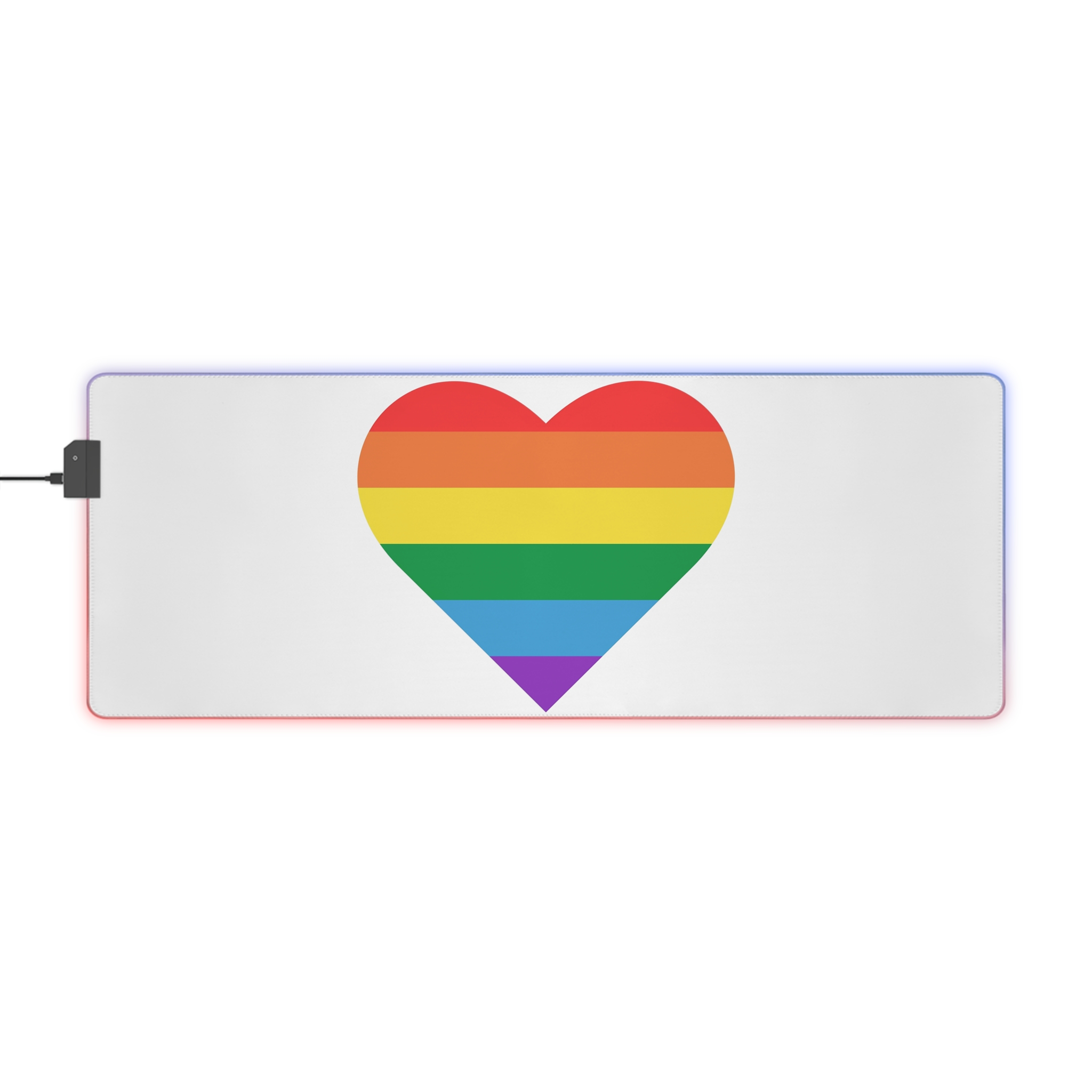 Vector Illustration Heart Colors Lgbt Flag Heart Pride Month - Led Gaming Mouse Pad - Image 9