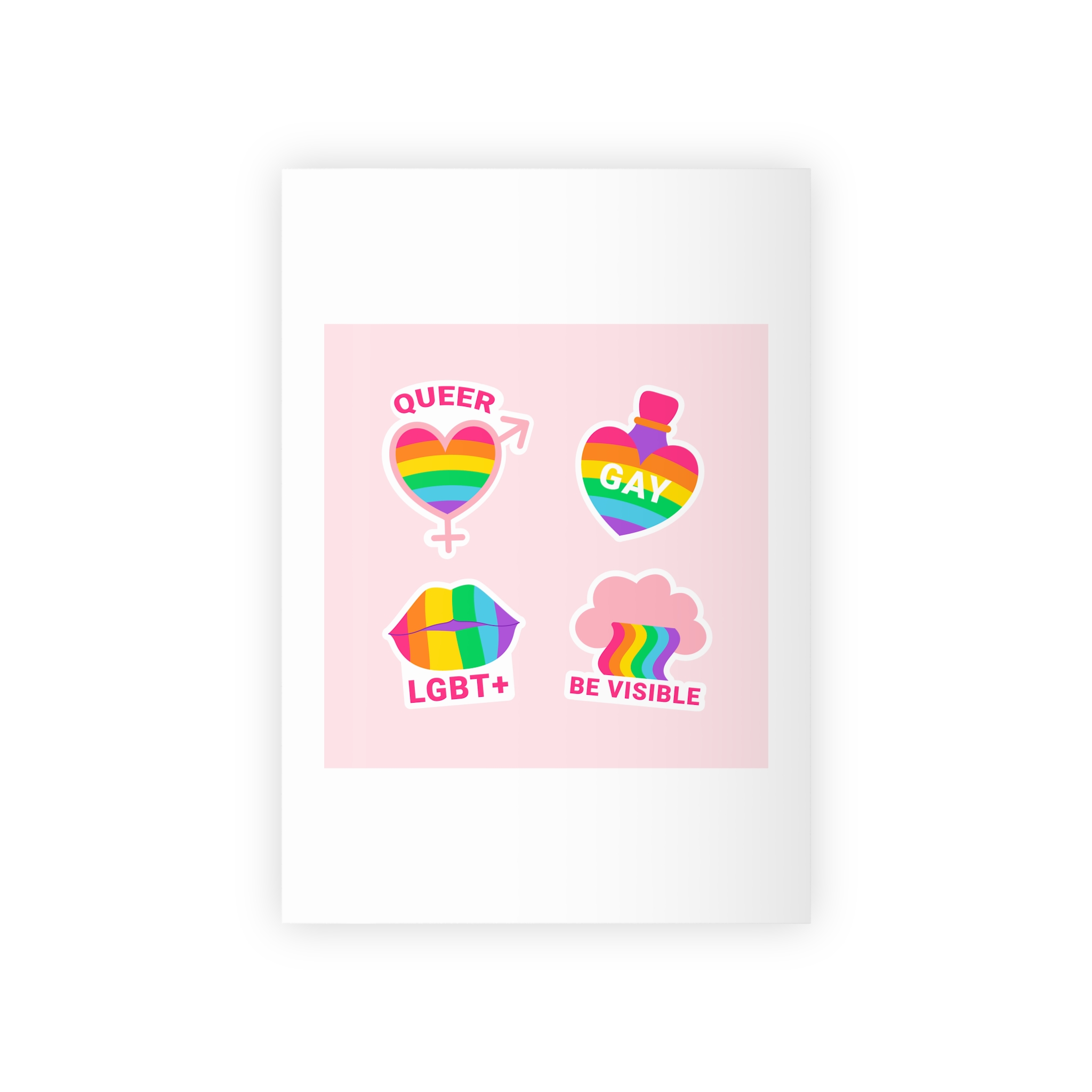Flat Labels Collection Pride Month Celebration Gift Wrapping Paper Rolls 1pc