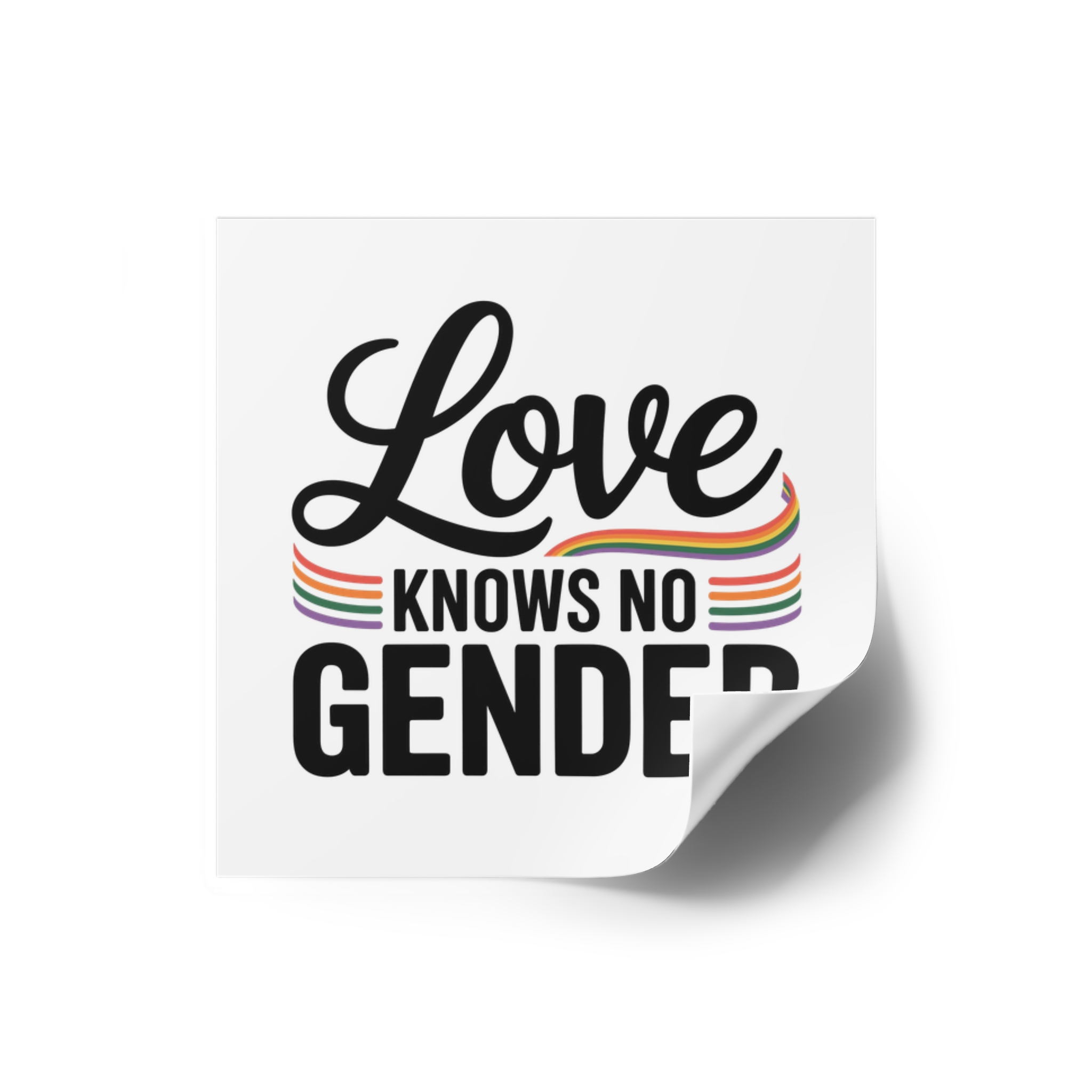 Love Knows No Gender T Shirt Design Isolated White Background 2 Laminate Stickers Square - Image 66