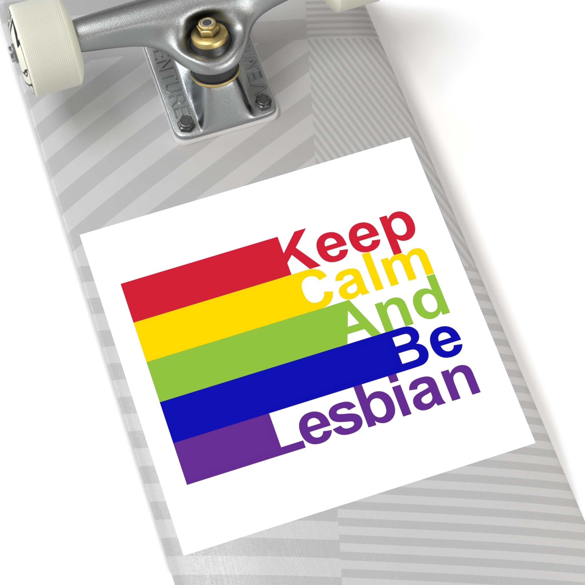 Lgbt Concept Motivating Phrase Colors Rainbow Keep Calm Be Yourself Laminate Stickers Square - Image 52
