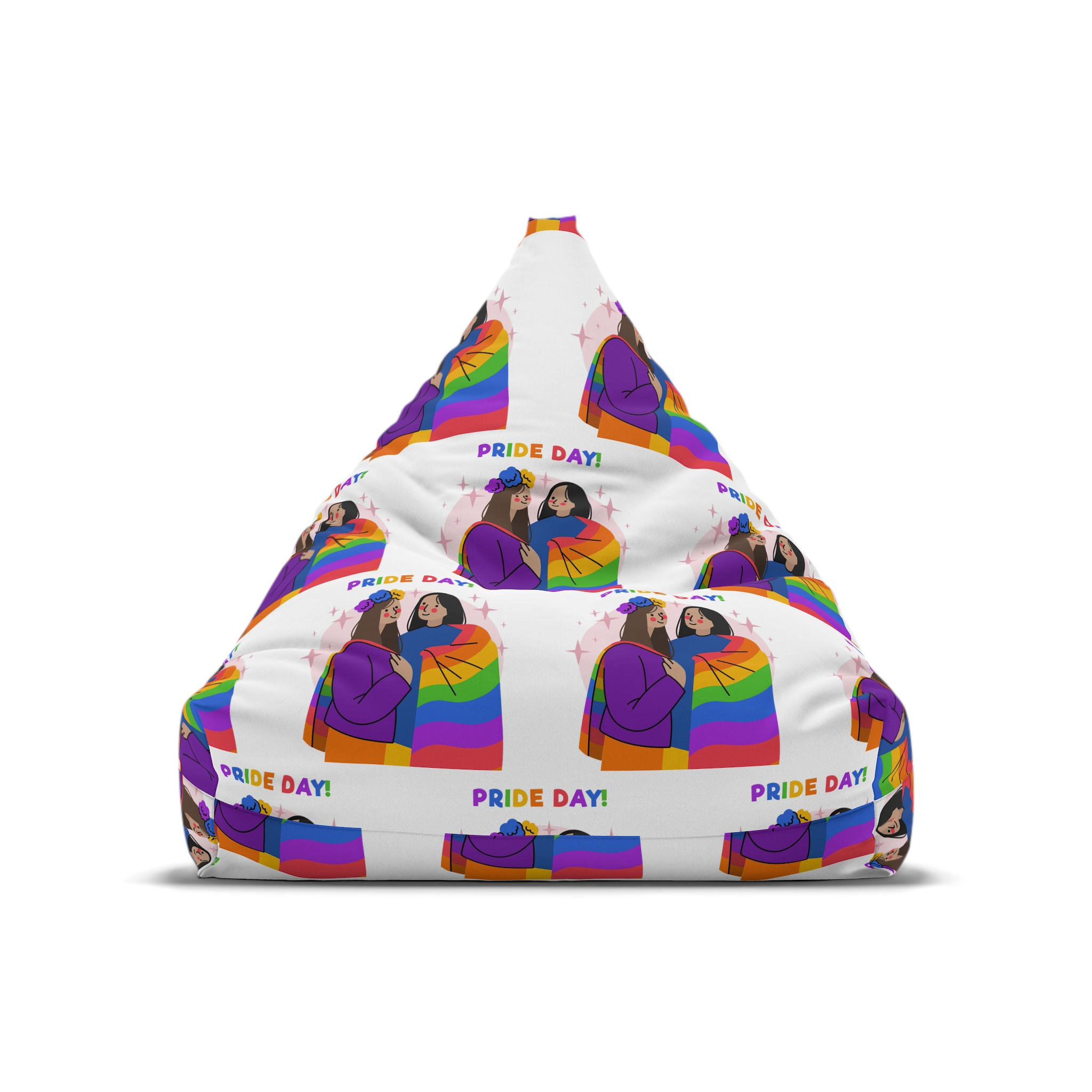 Hand Drawn Pride Day Illustration Bean Bag Chair Cover - Image 5