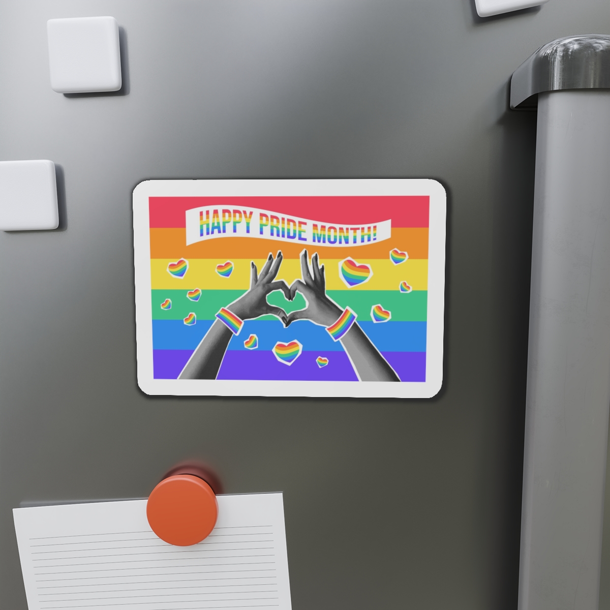 Lgbtq Pride Month Card Y2k Style Trendy Retro Collage Halftone Hands Die Cut Magnets - Image 14