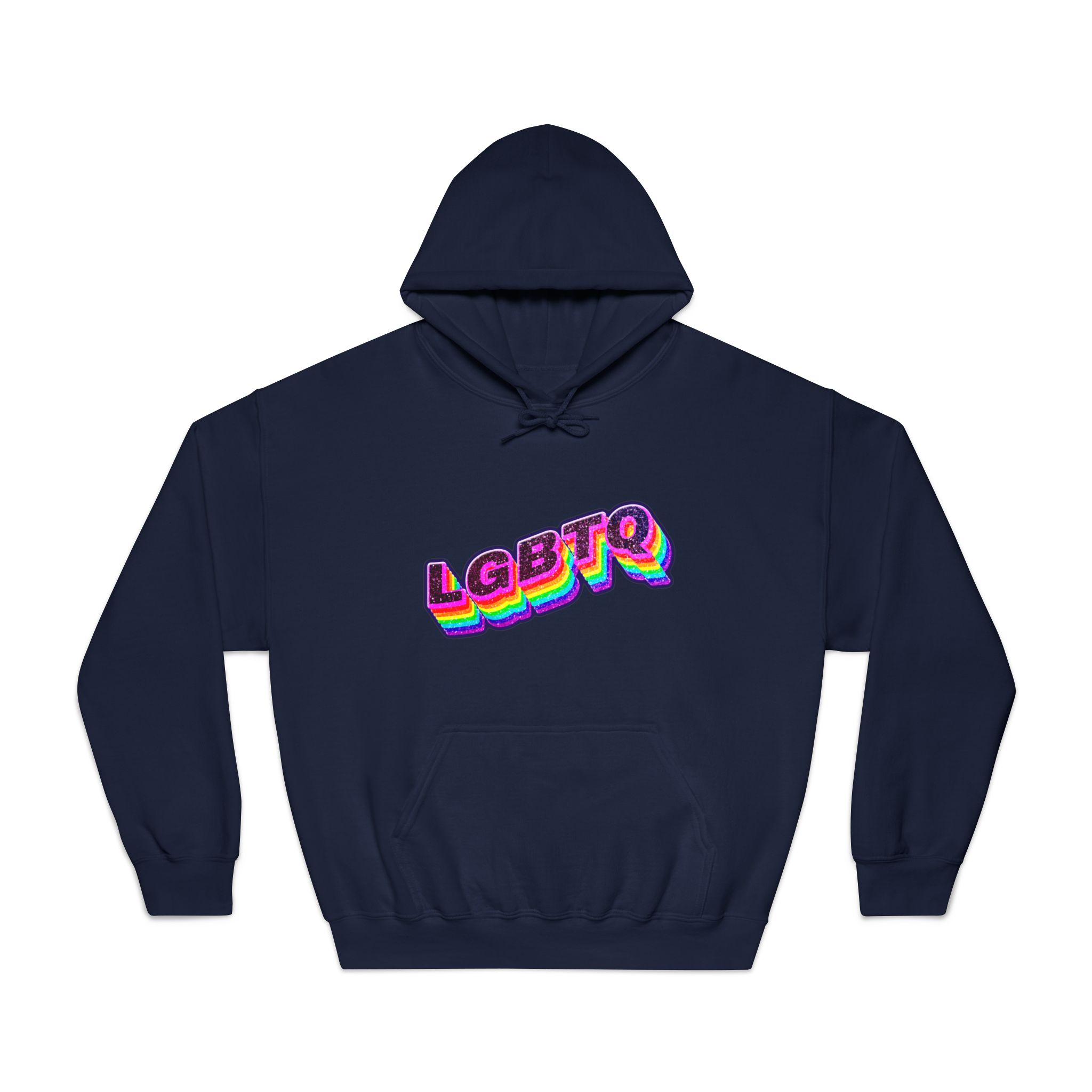Lgbtq Rainbow 3d Png Typography Unisex Dryblend Hooded Sweatshirt - Image 29