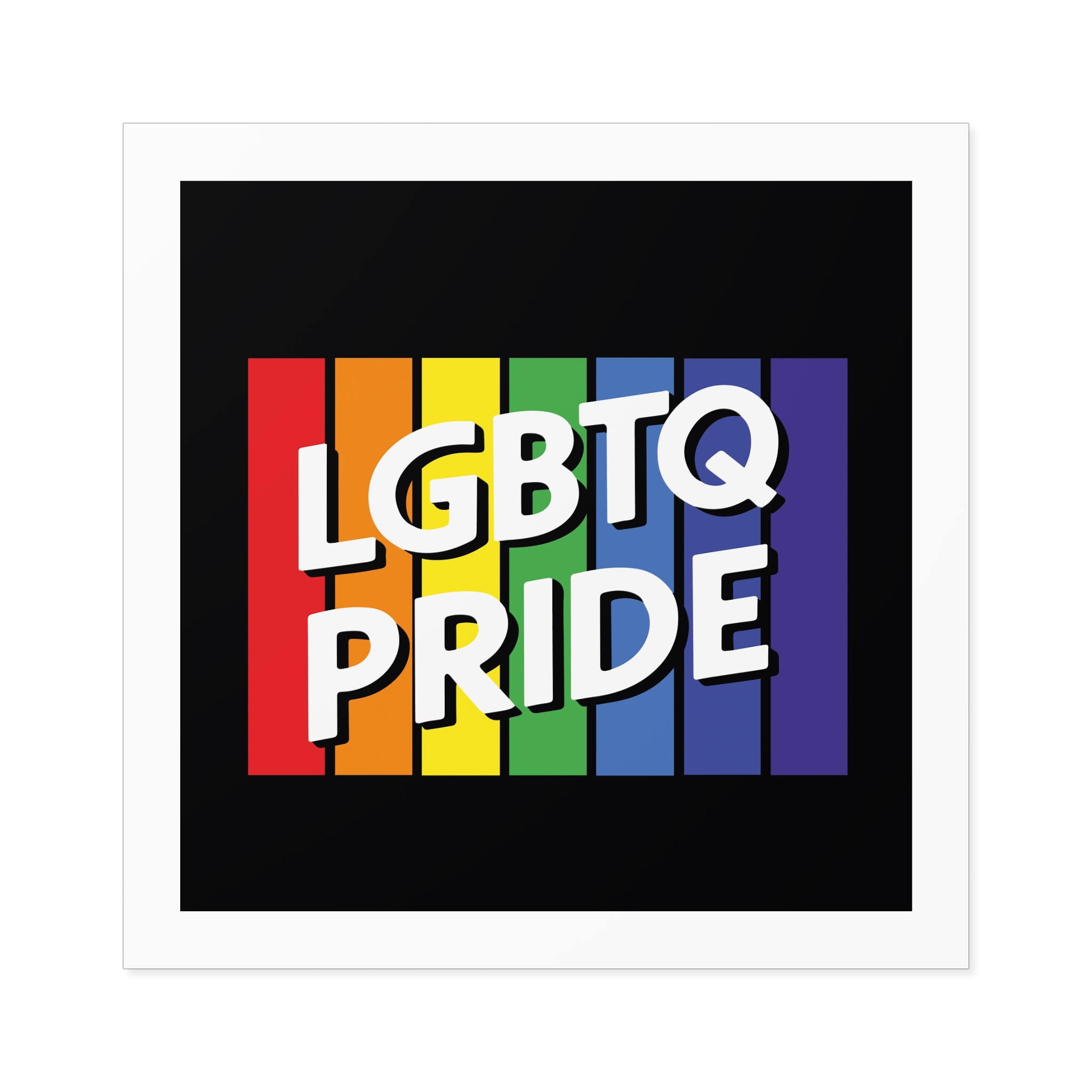 Rainbow Colored Sign That Says Rainbow Pride Pride Laminate Stickers Square - Image 57