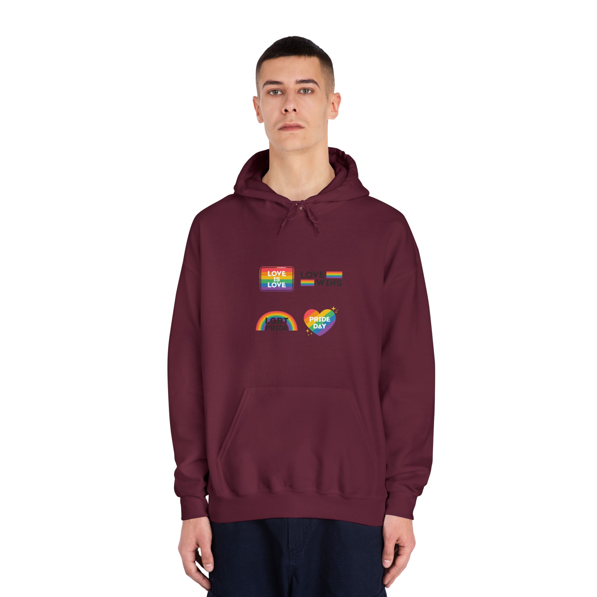 Pride Day Label Collection Design Unisex Dryblend Hooded Sweatshirt - Image 19