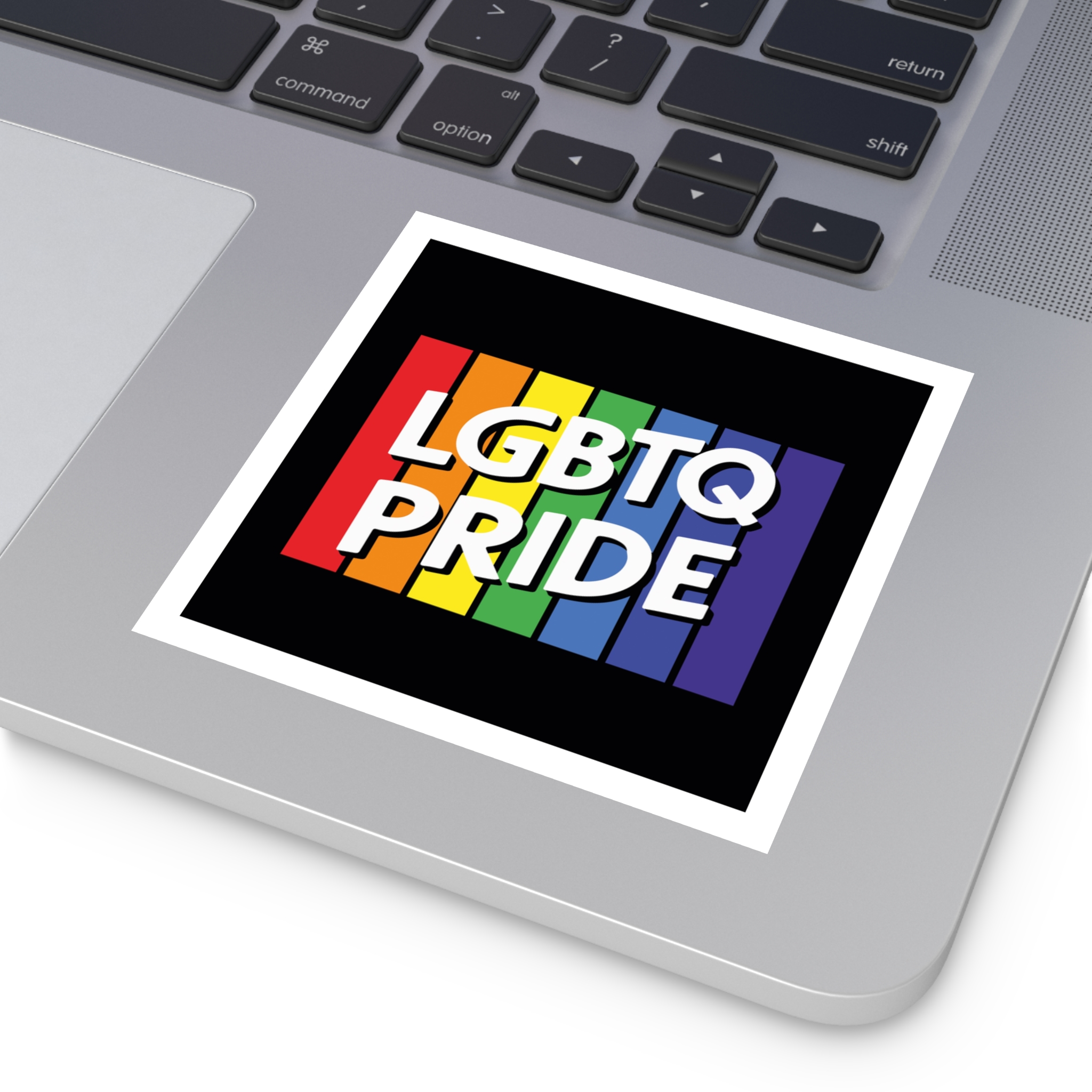 Rainbow Colored Sign That Says Rainbow Pride Pride Laminate Stickers Square - Image 31