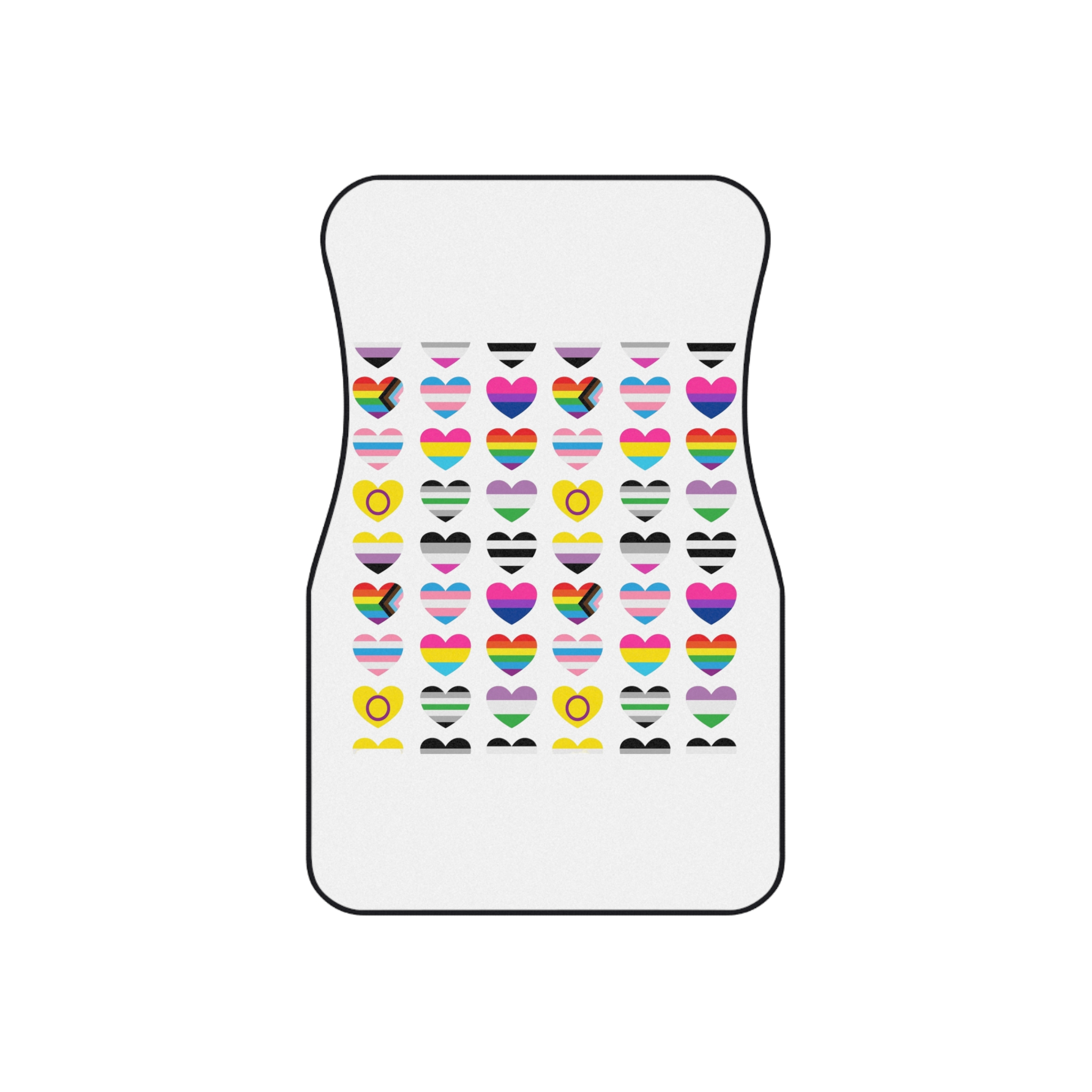 Vector Seamless Pattern Gender Lgbt Flag Heart Car Mats Set Of 4 - Image 2
