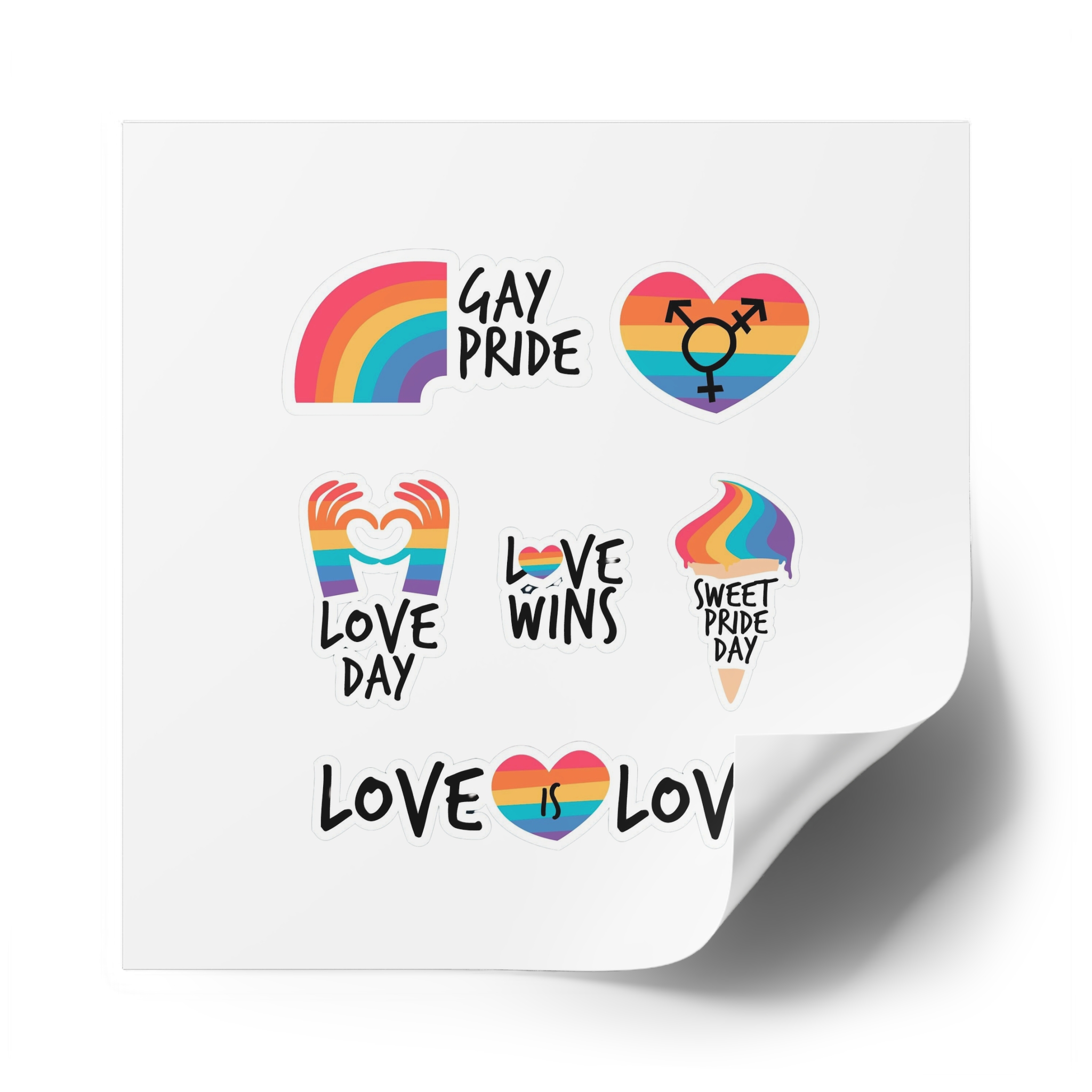 Pride Day Label Pack Theme Laminate Stickers Square - Image 58