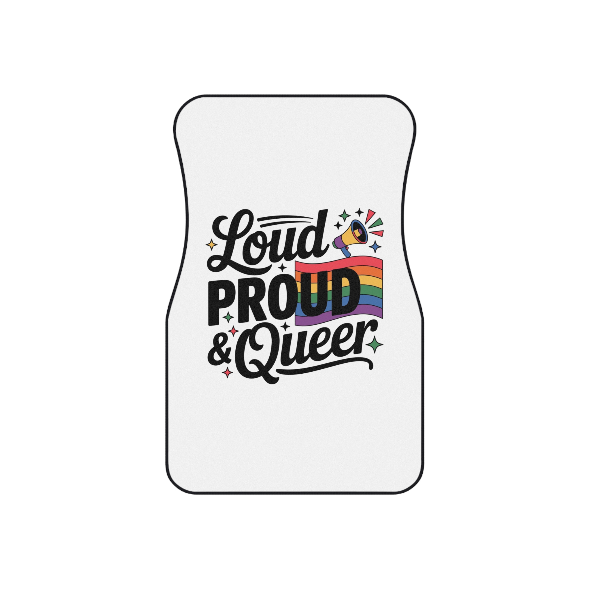Loud Proud Queer T Shirt Design Isolated White Background2 Car Mats Set Of 4 - Image 2