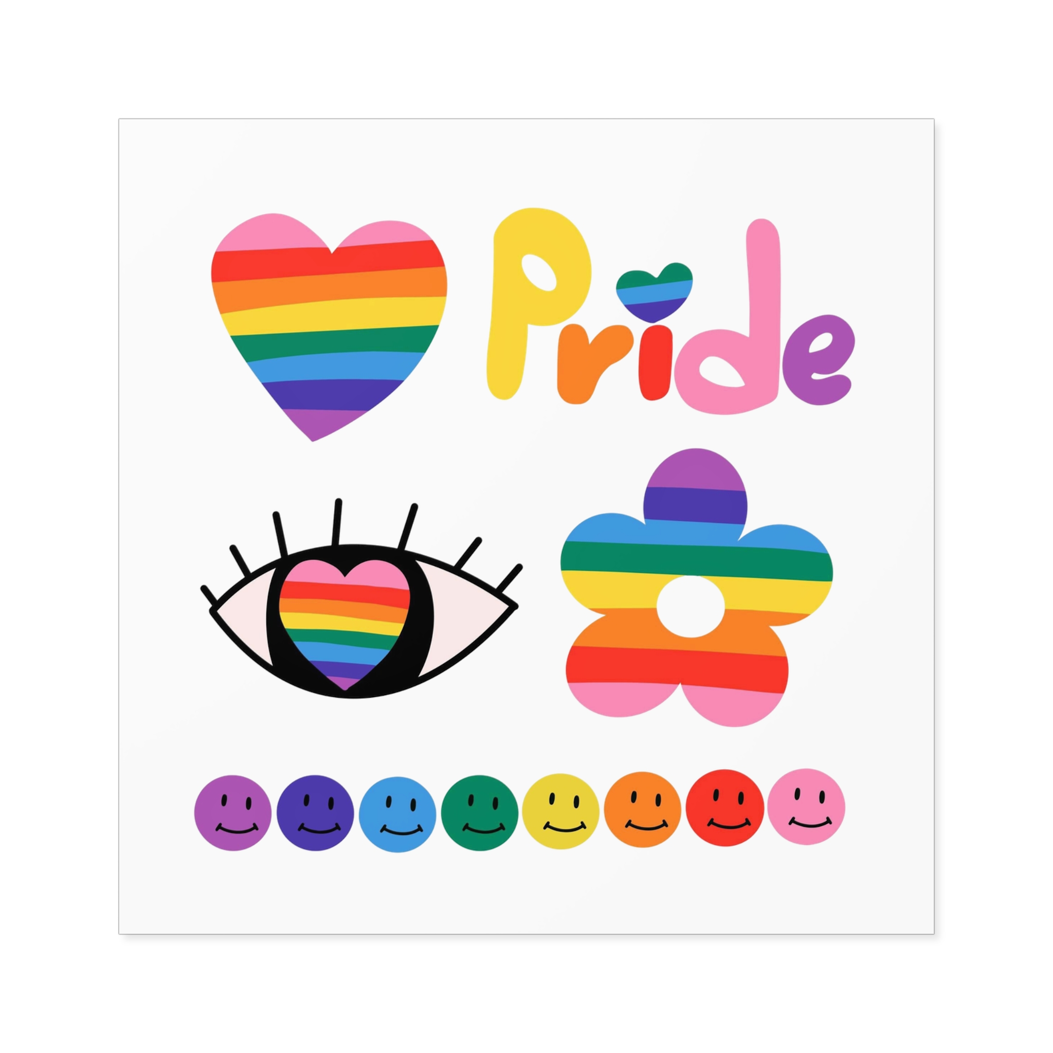 Pride Month Laminate Stickers Square - Image 33