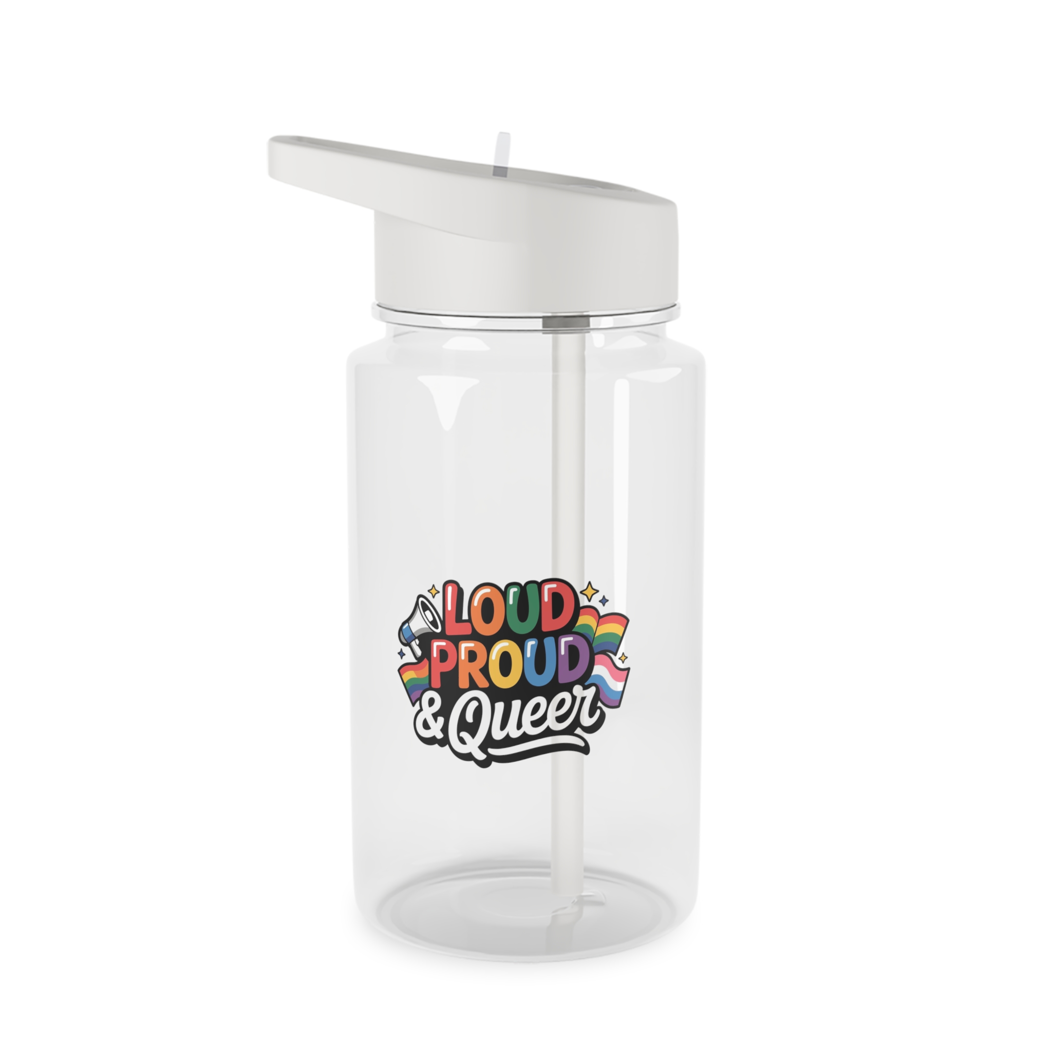 Loud Proud Queer T Shirt Design Isolated White Background 3 Tritan Water Bottle
