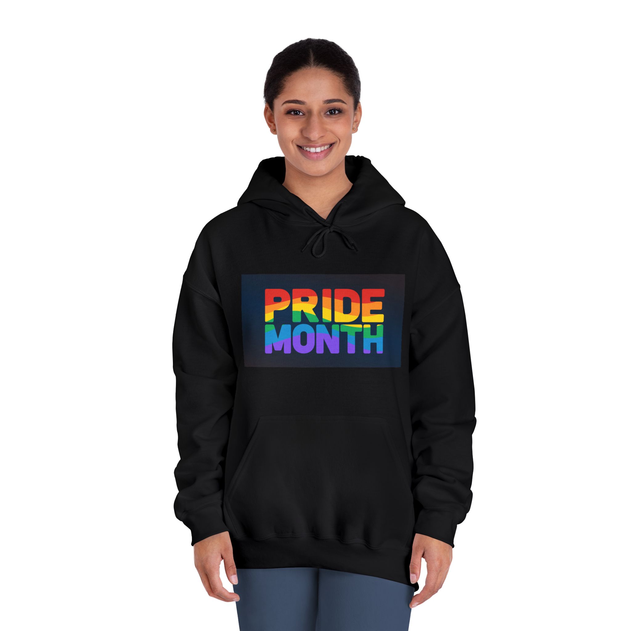 Lgbt Pride Rainbow Flag Lettering Banner Poster Social Media Pride Calligraphy With Unisex Dryblend Hooded Sweatshirt - Image 12