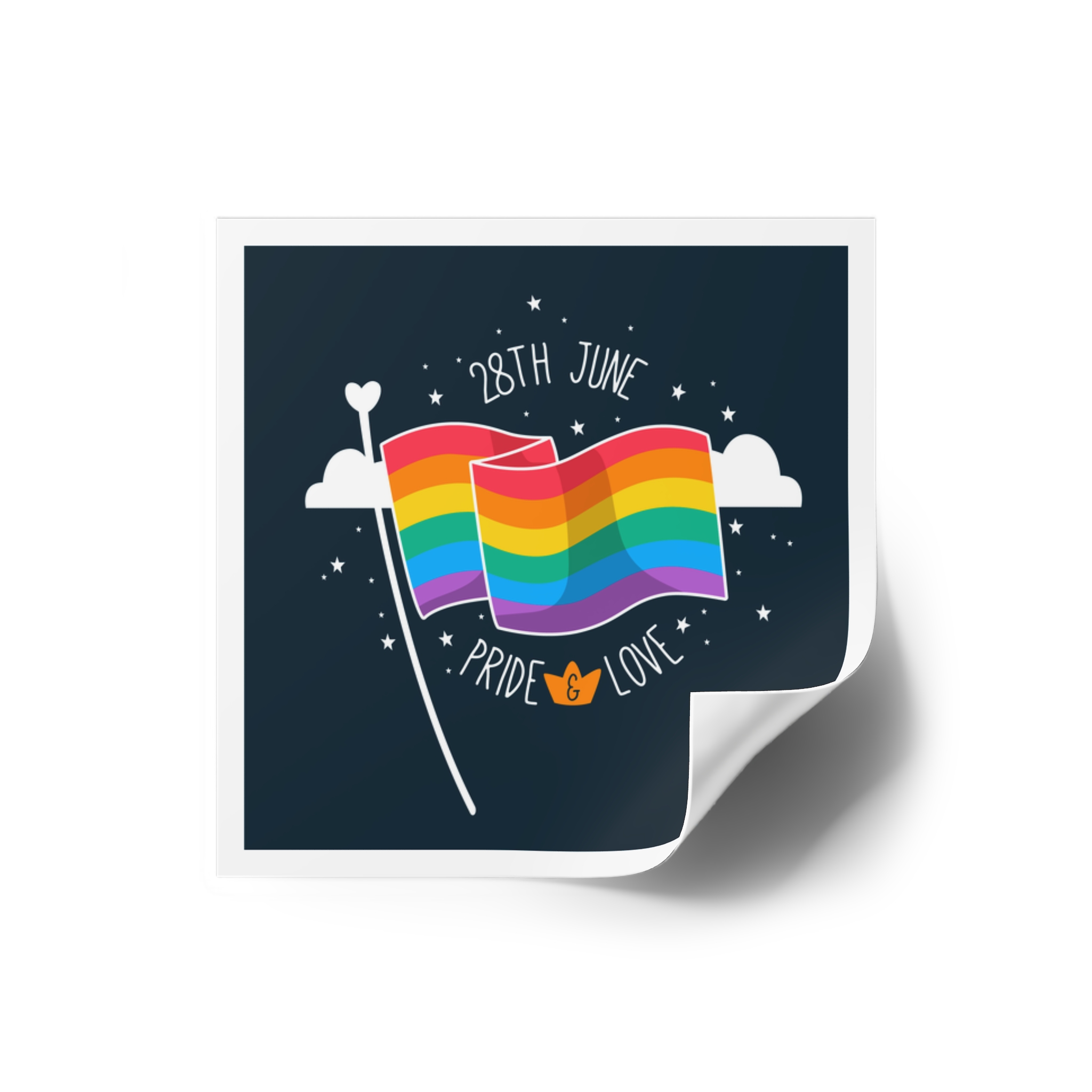 Rainbow Flag With Pride Day Concept Laminate Stickers Square - Image 66