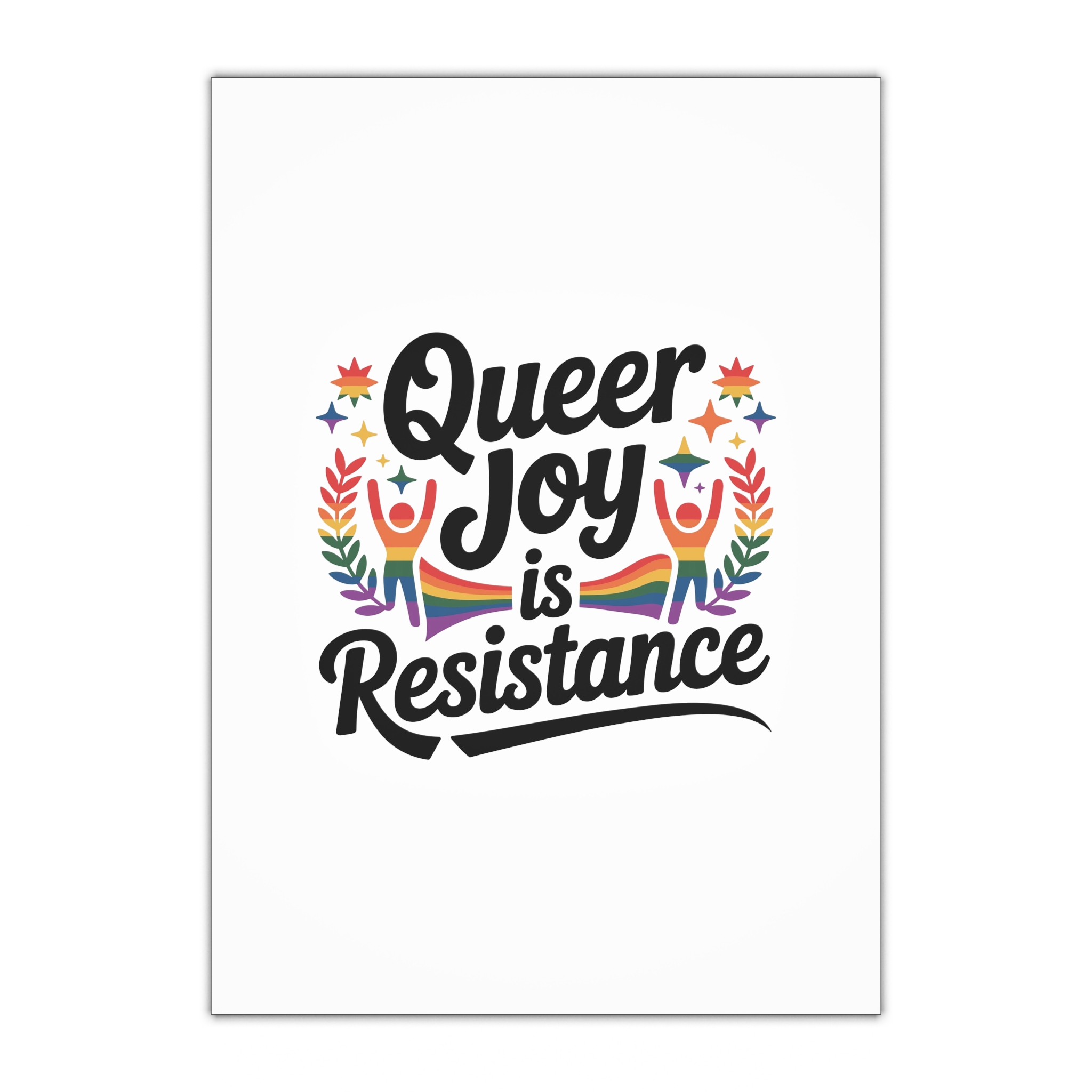 Queer Joy Is Resistance T Shirt Design Isolated White Background Gift Wrapping Paper Sheets 1pc