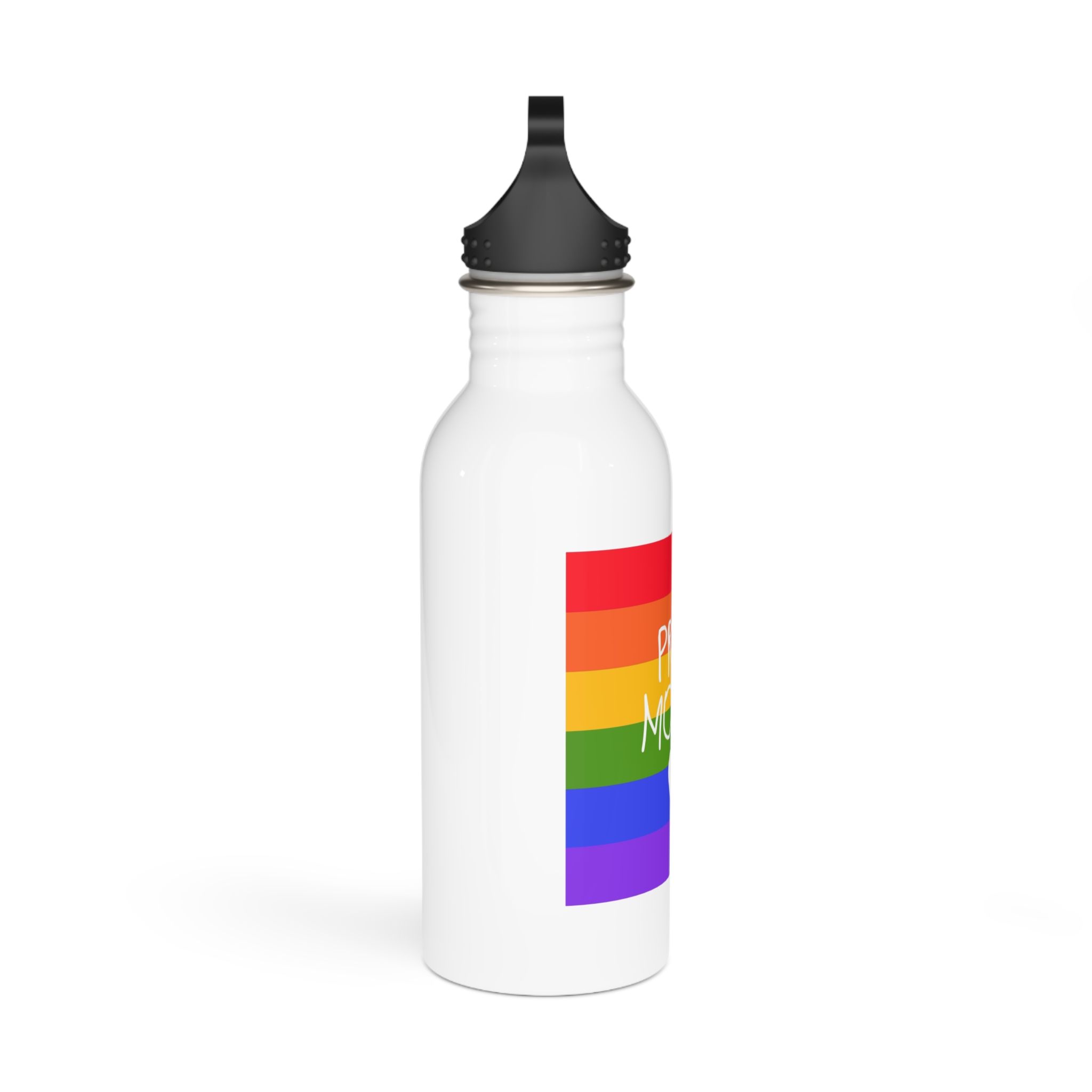Cute Simple Banner Pride Month Symbols Pride Month With Lgbtq Flag Colours Stainless Steel Water Bottle - Image 2