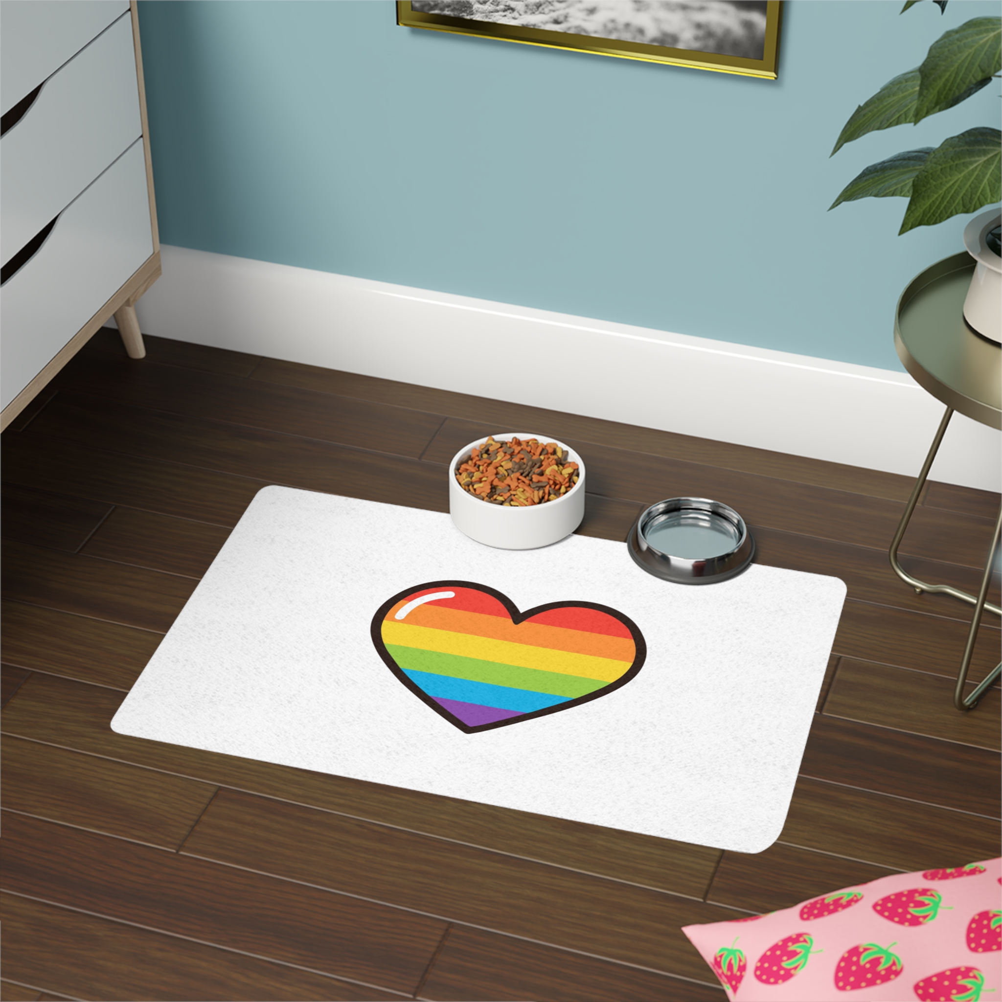 Lgbtq Pride Rainbow Heart Icon Pet Food Mat 12x18 - Image 4
