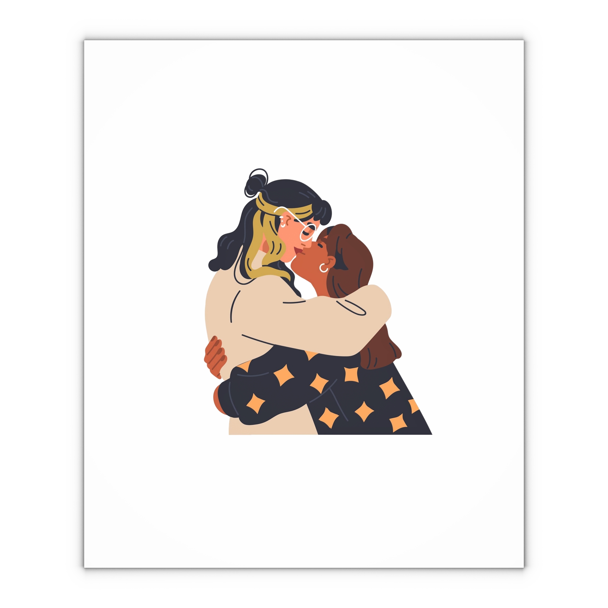 Lesbian Love Couple Kissing Hugging Lgbt Women Embracing Together With Passion Modern Young Homosexual Girlfriends Lgbtq Lovers Valentines Flat Vector Illustration Isolated White Background Gift... - Image 4