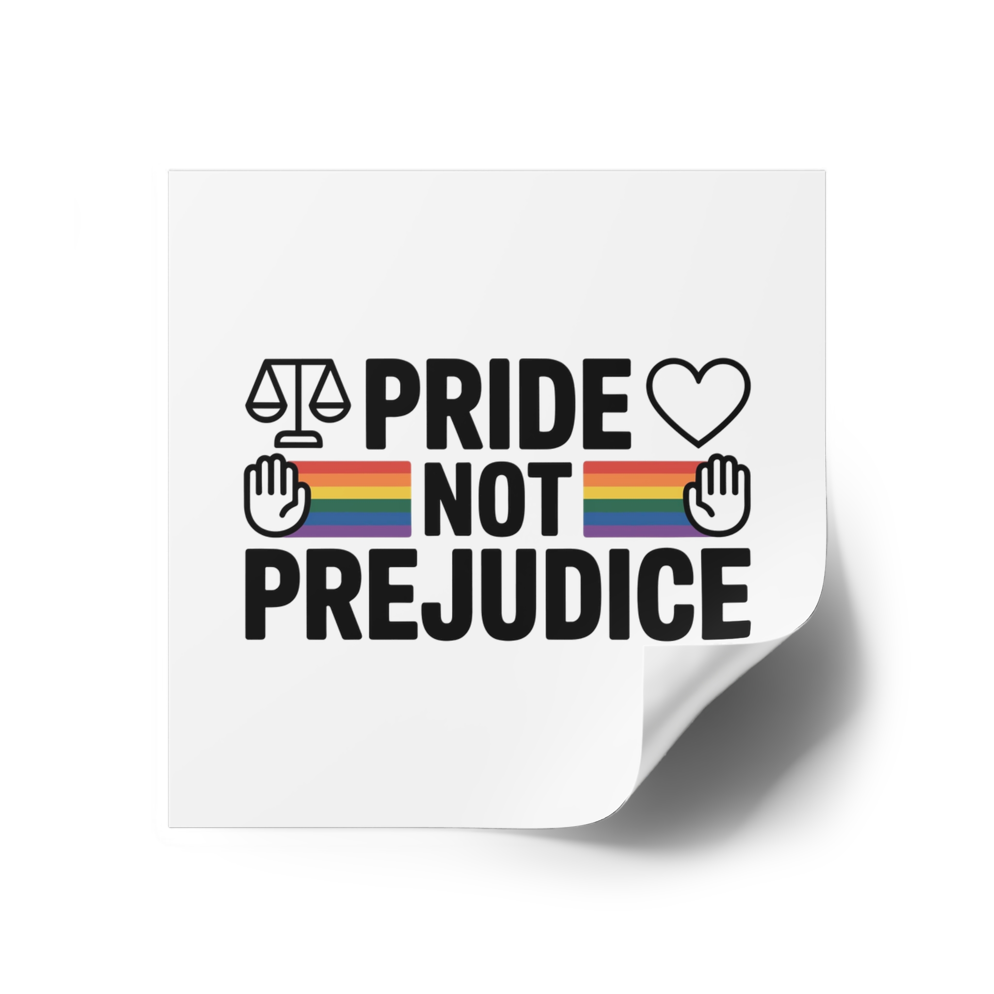 Pride Prejudice T Shirt Design Isolated White Background 2 Laminate Stickers Square - Image 22