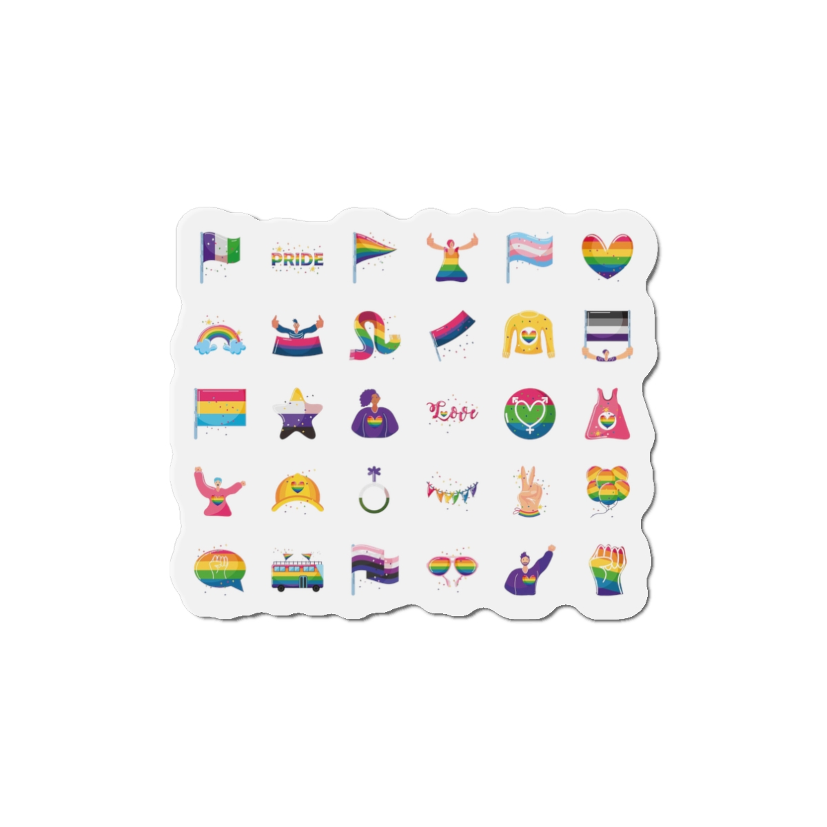 Set Icons With Lgbtq Community Symbols Die Cut Magnets - Image 4