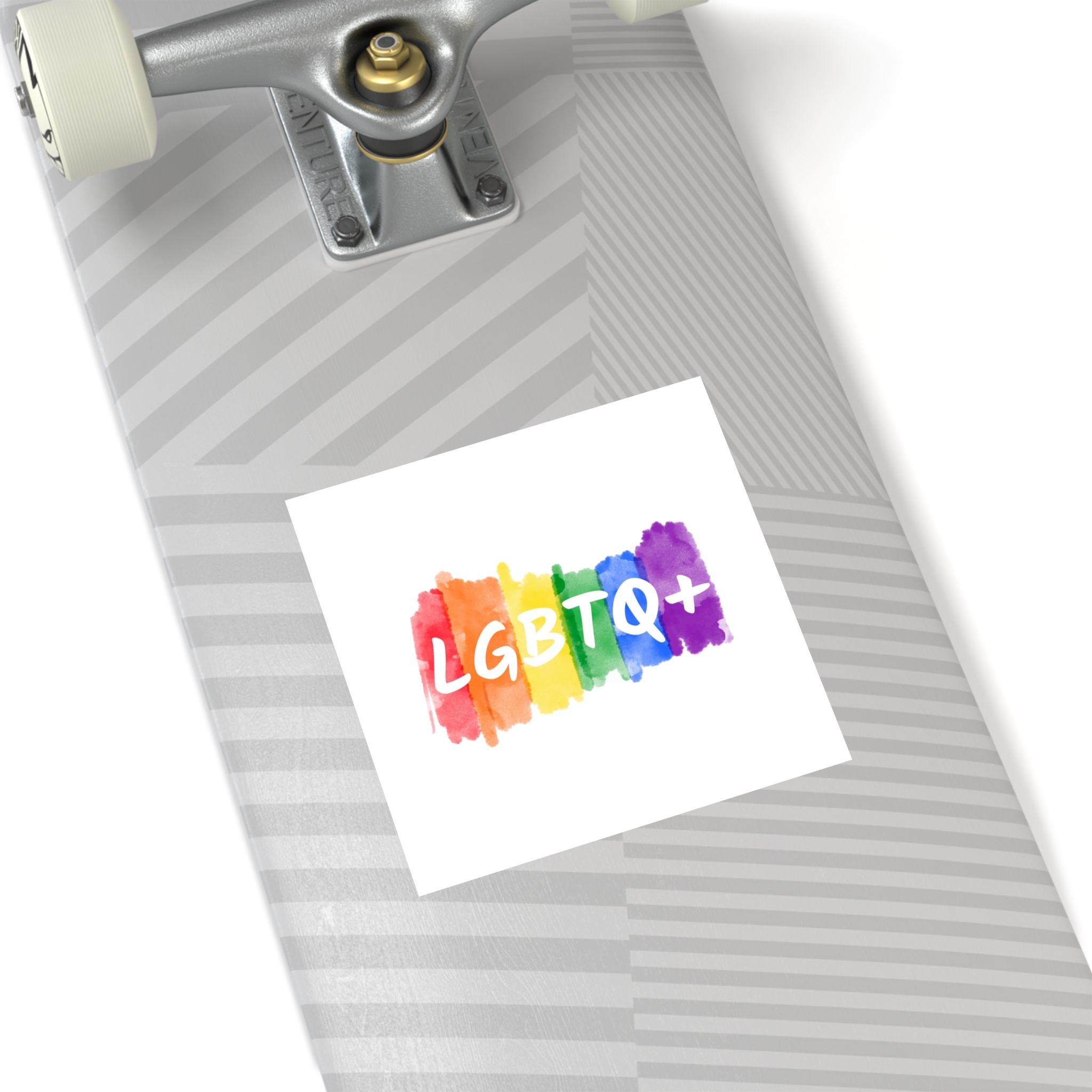 Lgbtq Logo Lettering Text Vector Rainbow Watercolor Paint Textured Colorful Stripes Laminate Stickers Square - Image 44