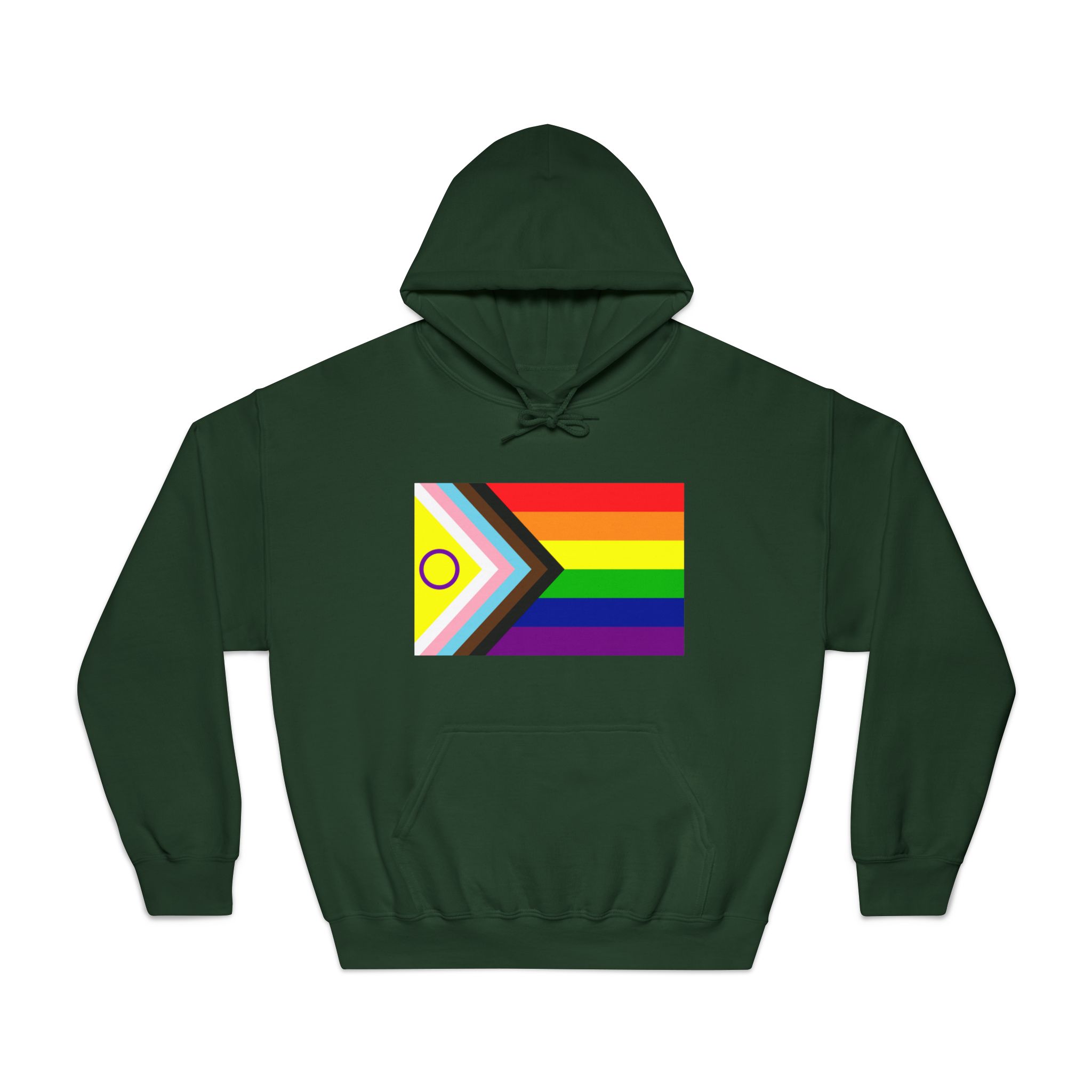 Lgbtq Pride Flag New Lgbtq Pride Flag Vector Updated Intersex Inclusive Progress Pride Flag Unisex Dryblend Hooded Sweatshirt - Image 21