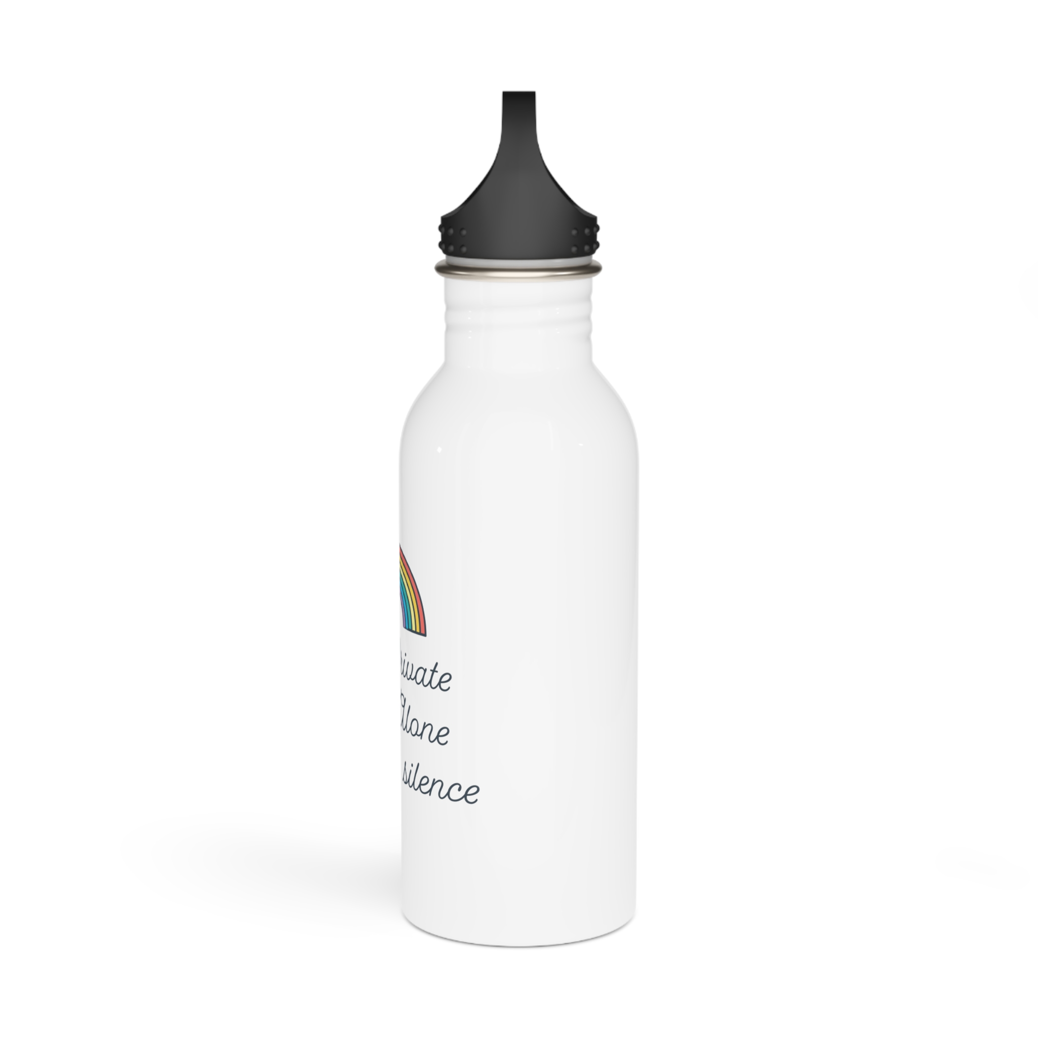 Good Thoughts Quotes Print Stainless Steel Water Bottle - Image 4