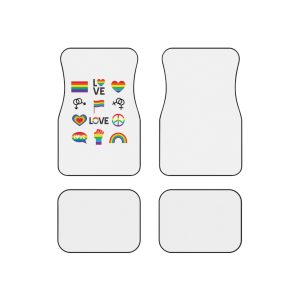 Vector Set Lgbt Homosexual Rainbow Flag Car Mats Set Of 4