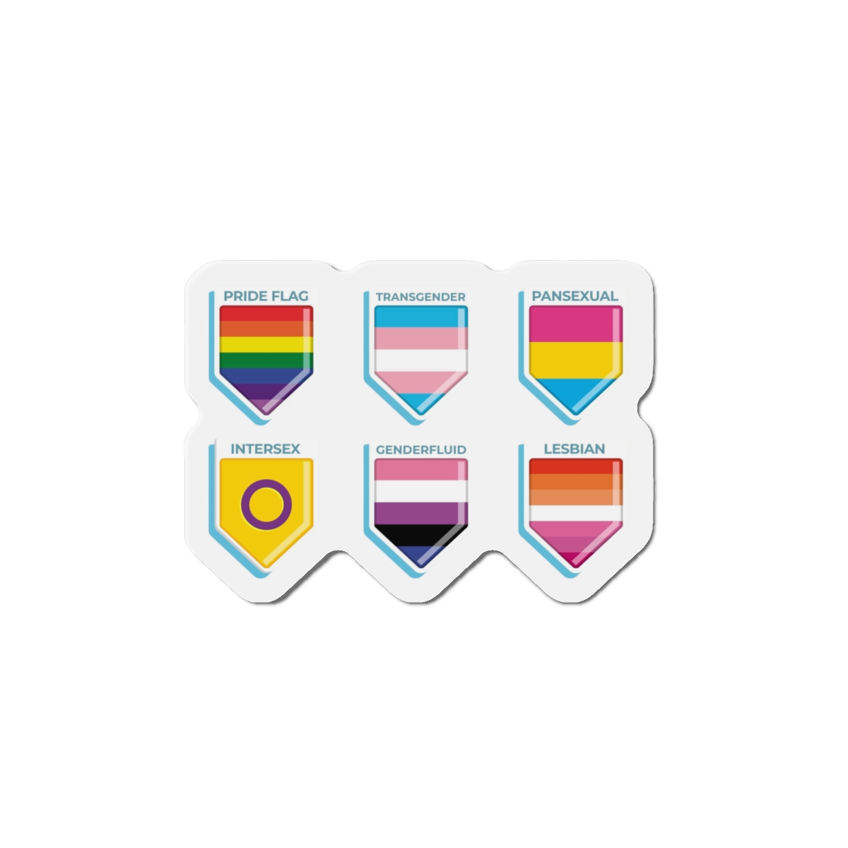 Flat Pride Month Lgbt Flags Collection Die Cut Magnets - Image 10