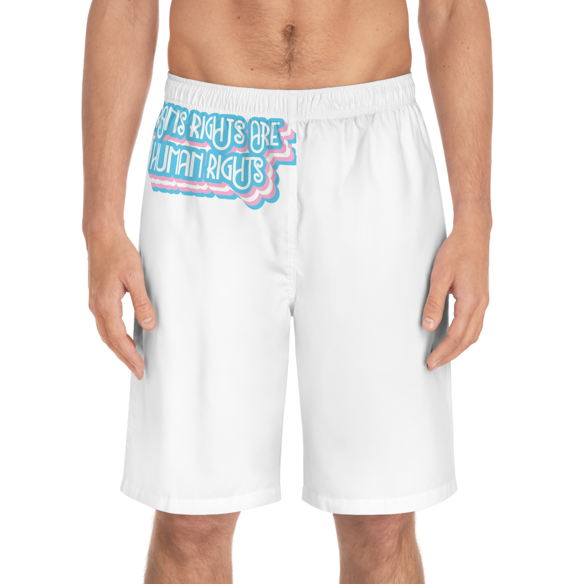 Pride Day Lettering With Human Rights Mens Board Shorts Aop - Image 3