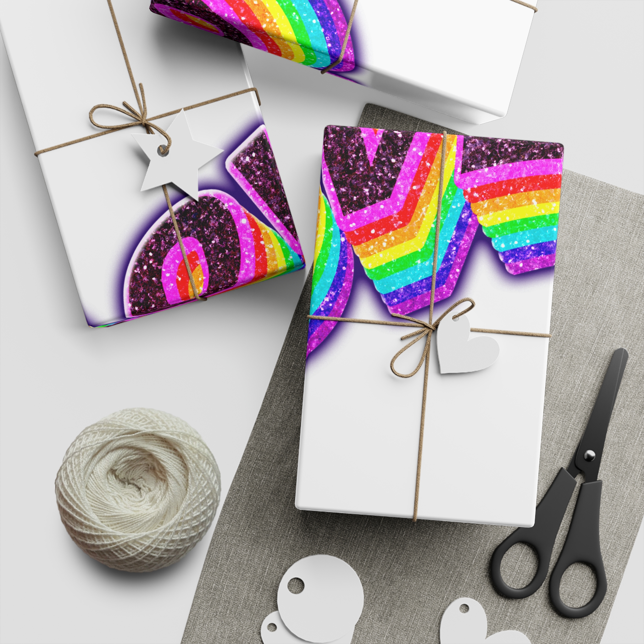 Love Png Word Rainbow Typography Gift Wrapping Paper Sheets 1pc - Image 2