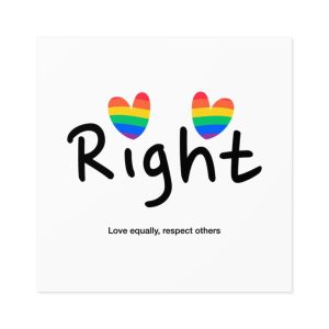 Love Letter Pride Rainbow Lettering Text Writing Pattern Freedom Love Heart Homo Colors Flag Parade(1) Laminate Stickers Square