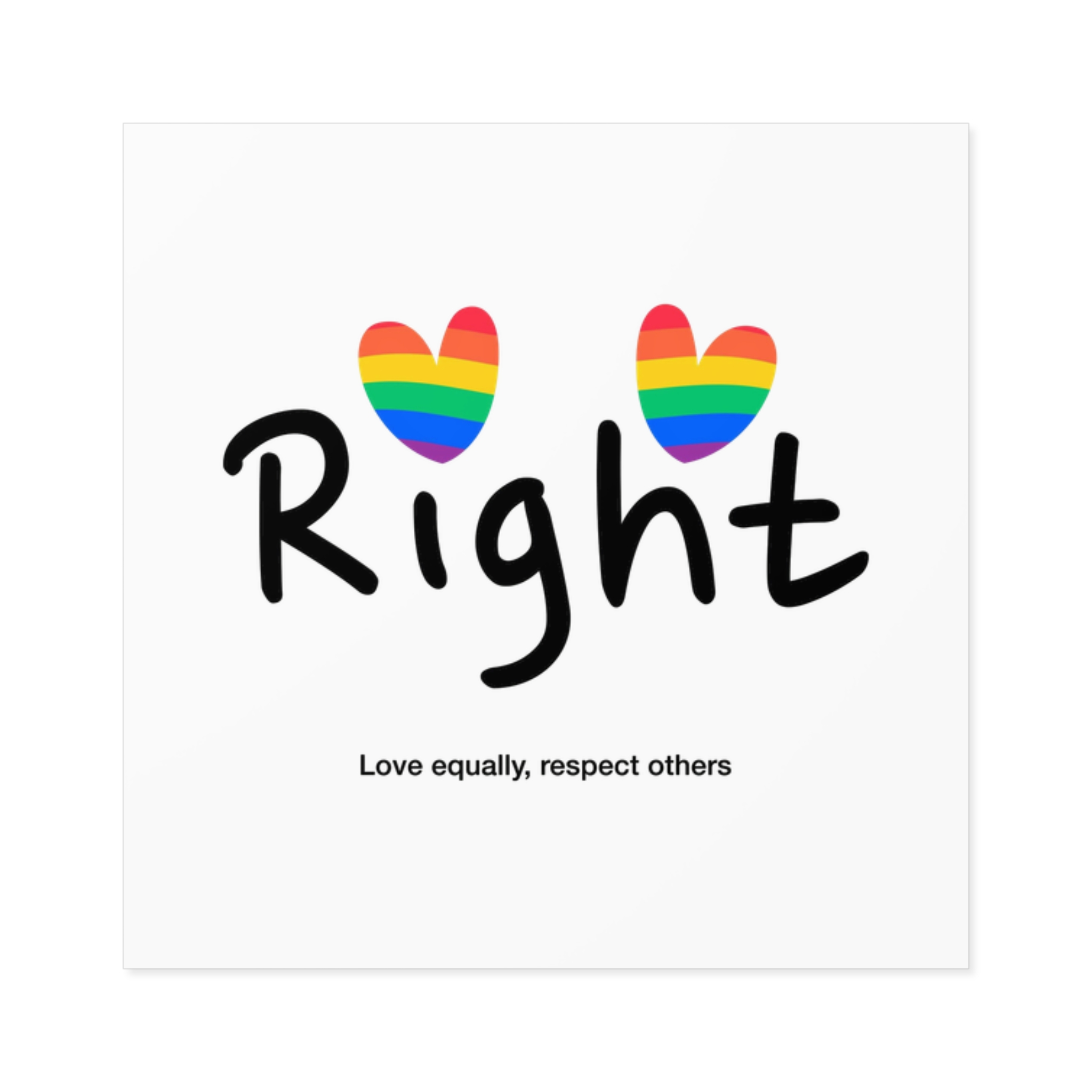 Love Letter Pride Rainbow Lettering Text Writing Pattern Freedom Love Heart Homo Colors Flag Parade(1) Laminate Stickers Square