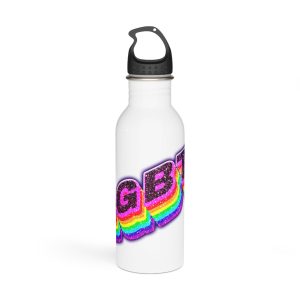 Png Word Lgbt Rainbow Typography Stainless Steel Water Bottle