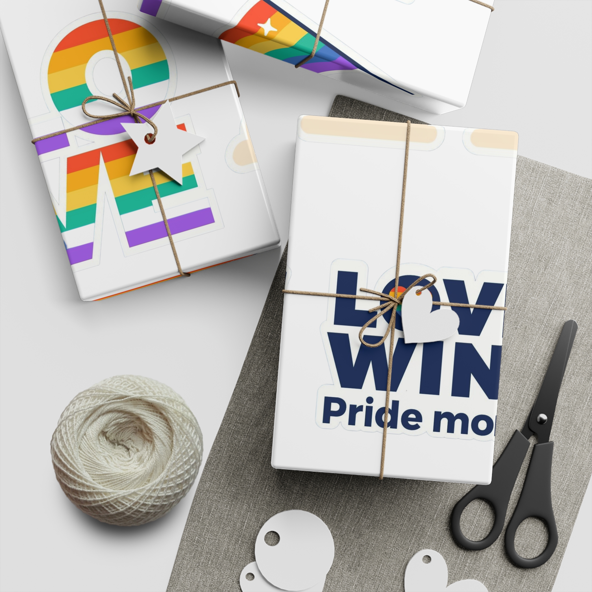 Flat Pride Month Labels Collection Gift Wrapping Paper Sheets 1pc - Image 2